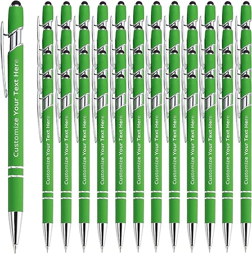 Vista 116 de Aolun Bolígrafo personalizado, bolígrafo grabado personalizado con lápiz capacitivo, metal suave al tacto, introduce el nombre, logotipo o mensaje