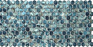 MOP Hexagon Mother of Pearl Seashell Backsplash Tile, are Used for Kitchen Backsplashes and Bathroom Wall Mosaic Tiles, Blue 1 Sheet