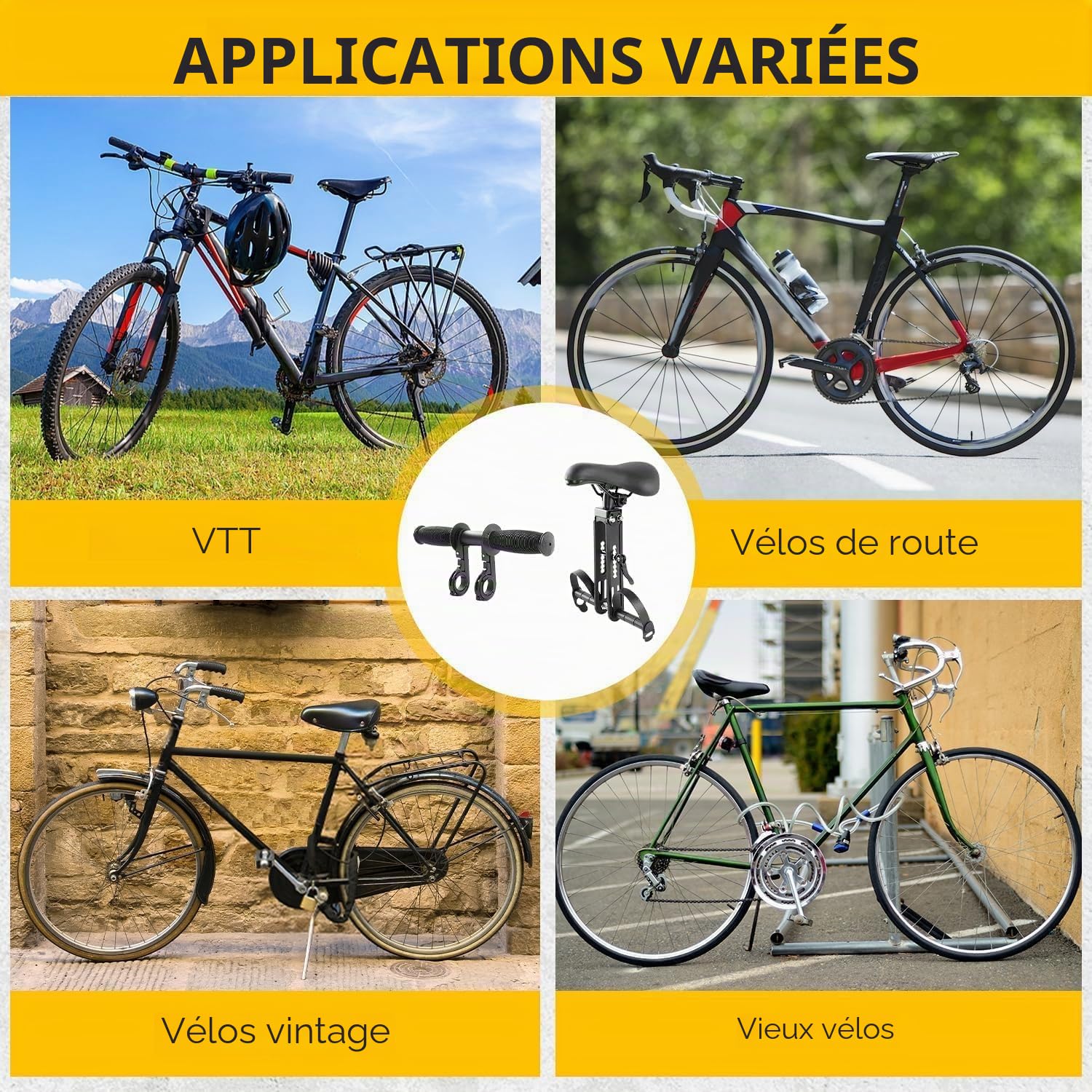 Sièges de Vélo pour Enfant, Siege Velo Enfant Avant avec Accoudoirs et Repose Pieds, Portable et Confortable, Amovible pour Enfants de 2 à 5 Ans sûr pour Convient au VTT