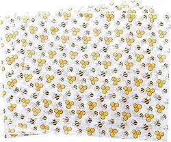 LYOR - Conjunto de 50 Unidades de Papel Manteiga Estampado Bee 24,5cm x 21cm