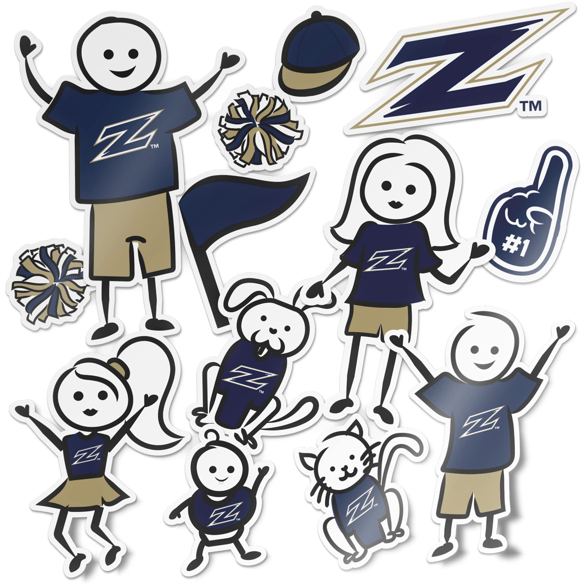 University Of Akron Sticker Sheet - 7 Vinyl Decals For Laptop, Water Bottle, Car & Scrapbook (8.5x11 In)