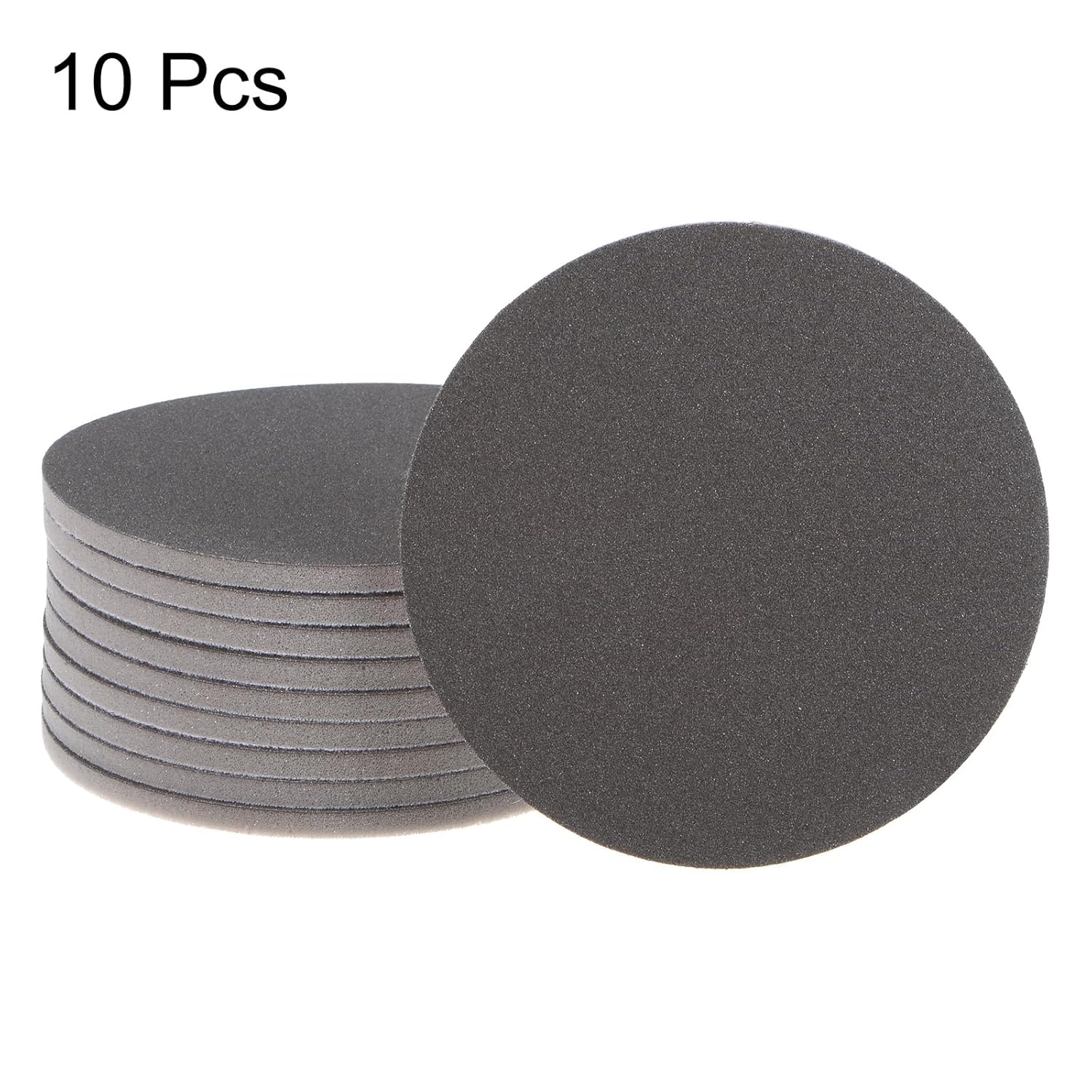 HARFINGTON 10pcs Sanding Sponge Hook and Loop Sanding Disc, 5-inch Sponge Sanding Pad 220 Grit Hook and Loop Sanding Disc Wet/Dry for Car Wood Drywall Metal Polishing & Grinding