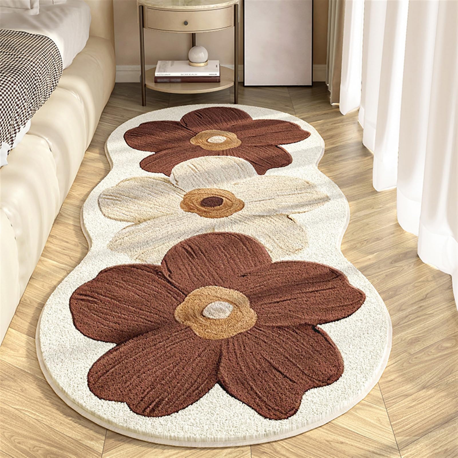 Tapis lavable et antidérapant marron SoftArea 80x160 cm pour éviter les glissades