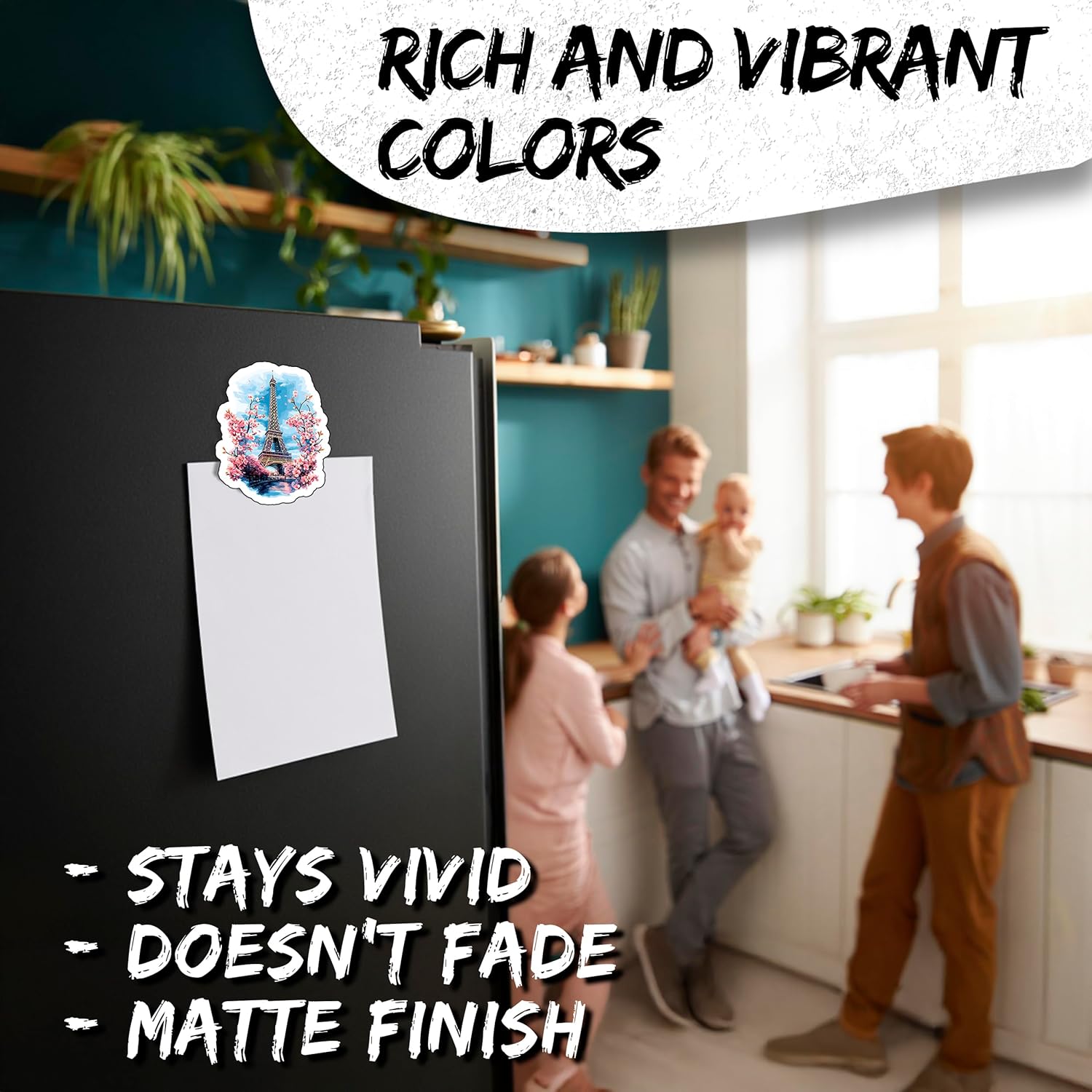 エッフェル塔フランスマグネット4インチ 2個パック &ndash; 強力なビニール装飾トラベルマグネット 冷蔵庫ロッカー キッチン オフィス用