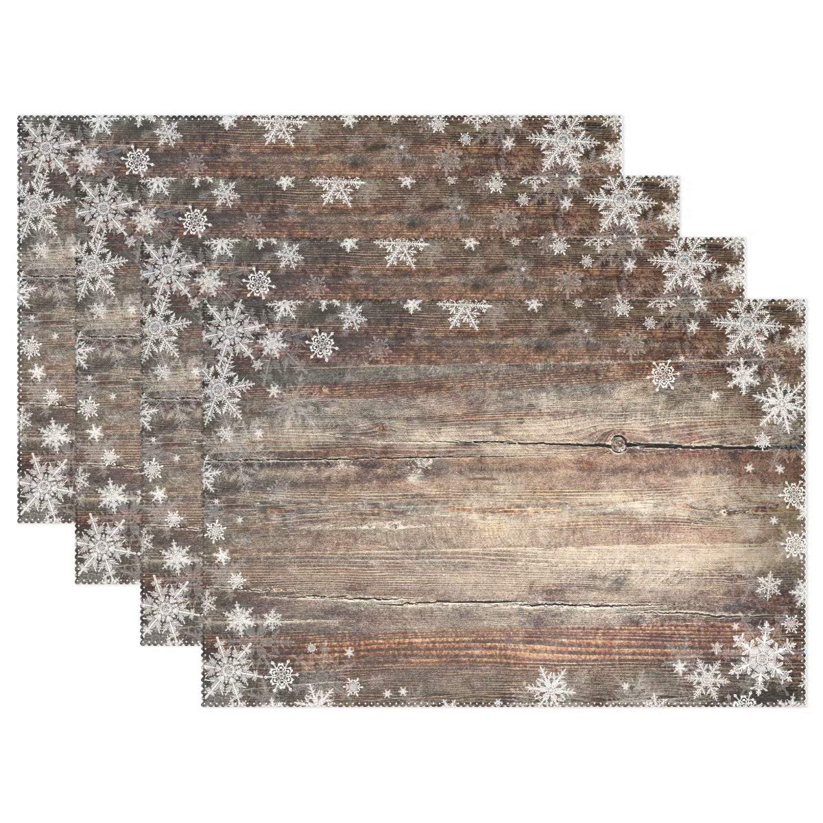 Wamika Dining Kitchen Decor Table Mat Placemat,Christmas Santa Table Mats Placemats Non Slip Stain Heat Resistant 12x18x1 in for Indoor Home House Kitchen Hotel Office S 12x18x6 in