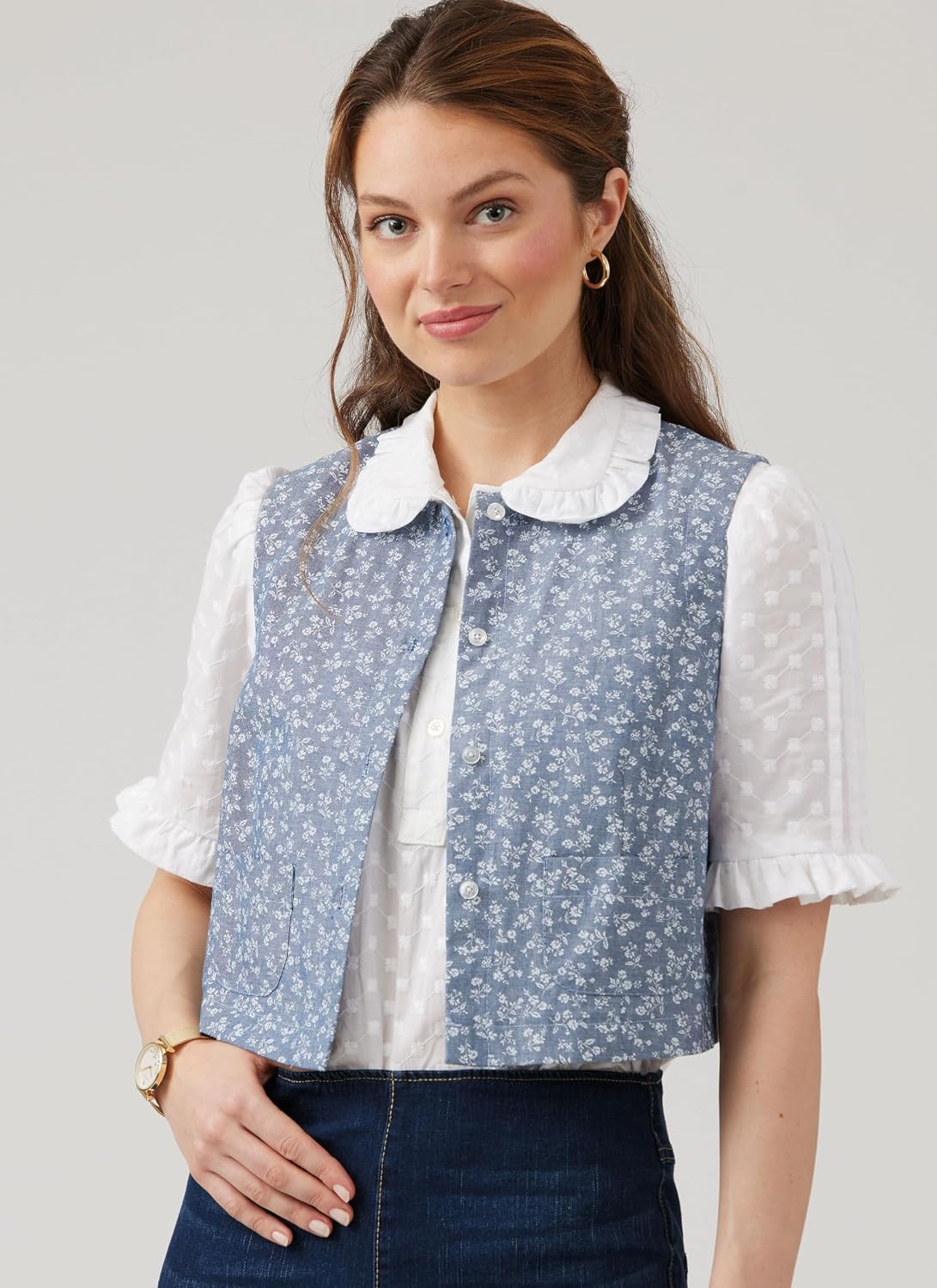 McCall's M8463A Vintage 1980's Misses' Pullover Blouse, Vest, Tiered Skirt and Petticoat Sewing Pattern Packet by Laura Ashley, Design Code M8463, Sizes 8-10-12-14-16