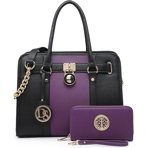 Dasein Handbags Purses Set for Women Top Handle Satchel Shoulder Bags Large Work Tote Bag with Matching Wallet
