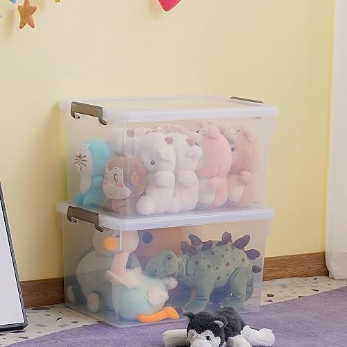 Miniatura 5 de Citylife Contenedores de almacenamiento de plástico de 48 cuartos de galón con tapas, contenedores de almacenamiento apilables grandes para