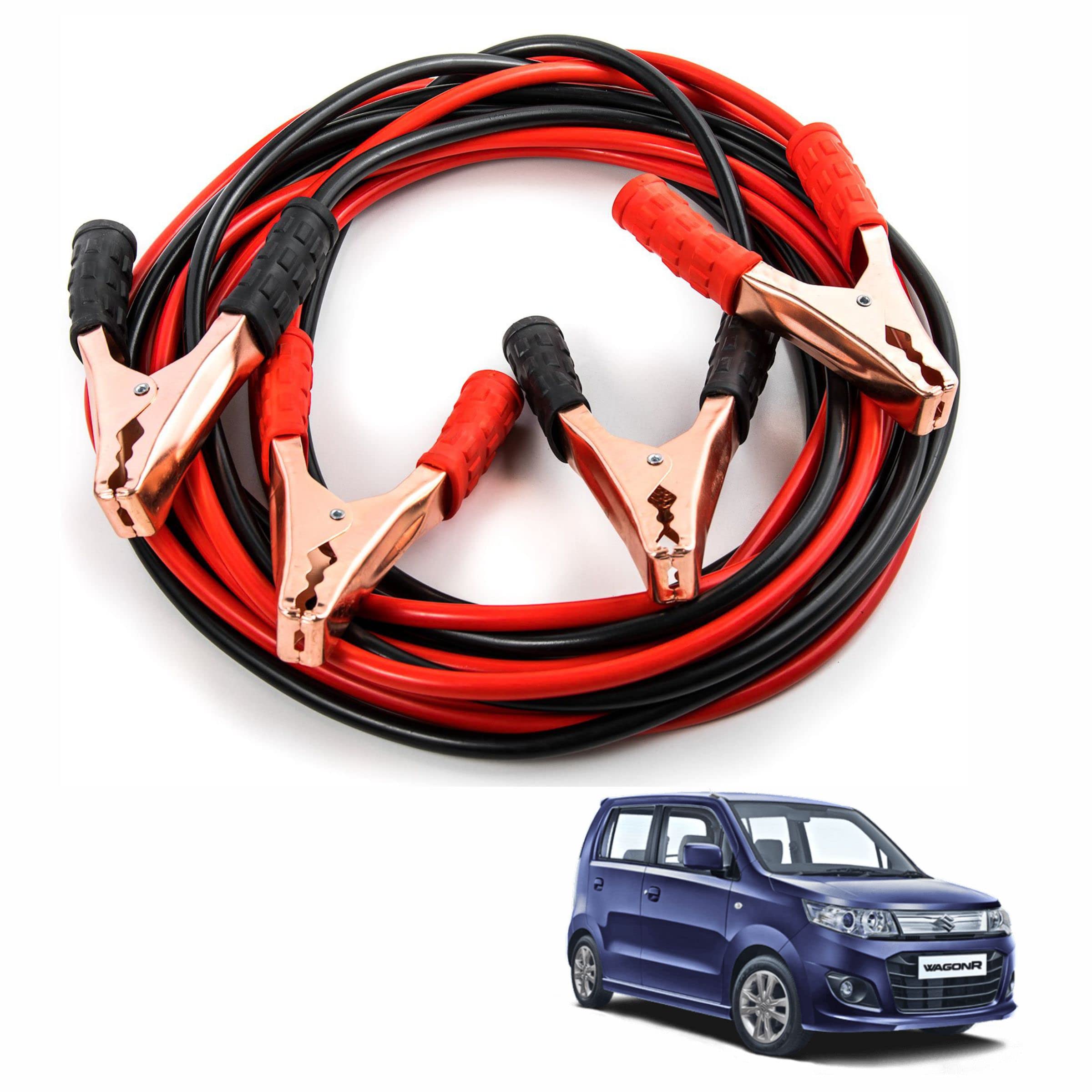 Miwings Car Heavy Duty Booster Cables || Clamp to Start Dead Battery || Off Road Emergency Auto Car Jumper Cables for Maruti Suzuki Wagon R EV (500 AMP, 6.5 Feet Each)-image-44