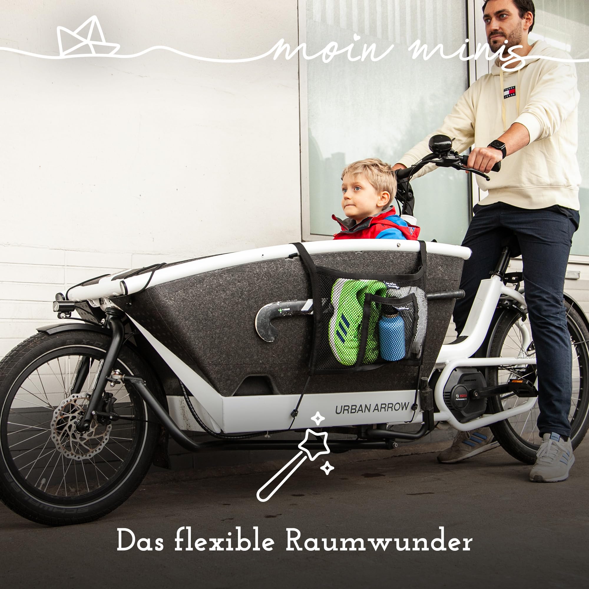 seitliches Gepäcknetz für Urban Arrow Family Lastenrad Fahhrad Cargo Bike Netz Gumminetz Ersatz für Fahrradtasche oder Fahrradkorb