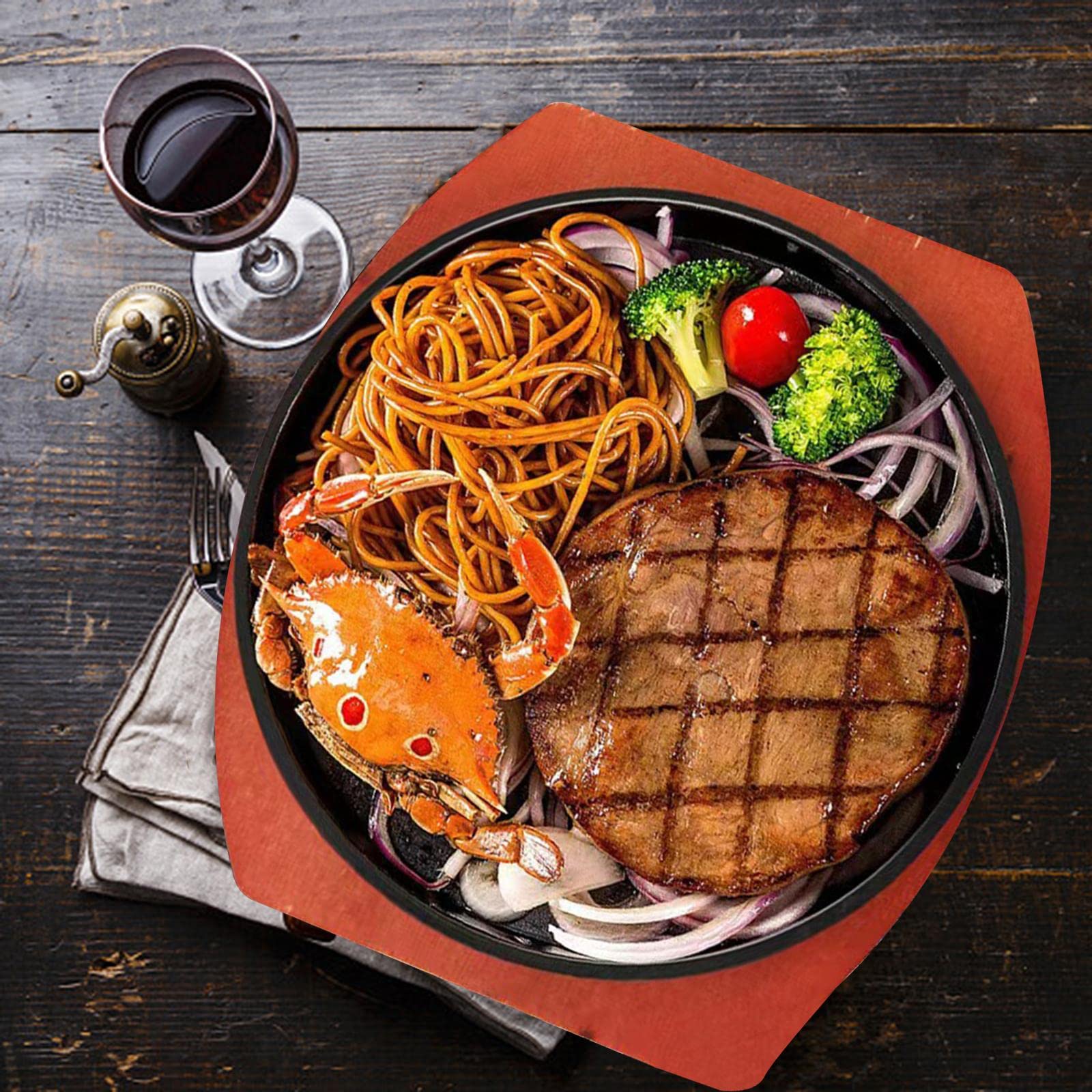 Lot De 6 Assiettes à Steak En Bois Cousances – Idéales Pour Barbecue Et Planches
