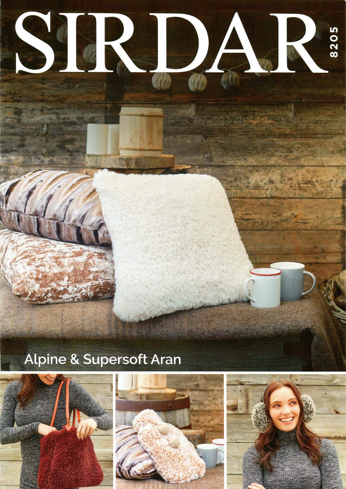 Sirdar Alpine Fur Effect Yarn Knitting Pattern - 8205 Accessories