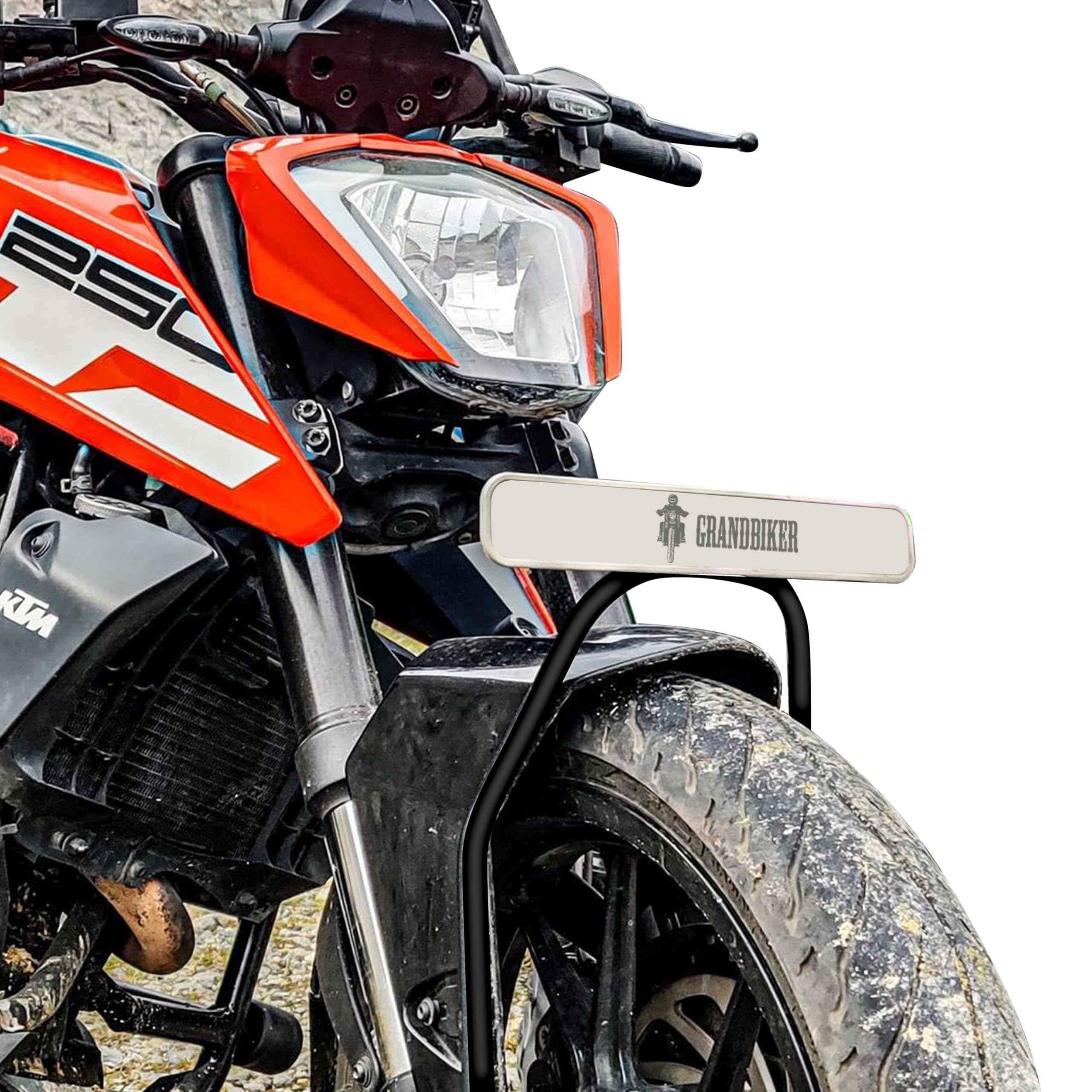 Grandbiker Front Fender Number Plate Holder for K.T.M D.u.k.e (Black) (‎Front Fender -d.u.k.e)