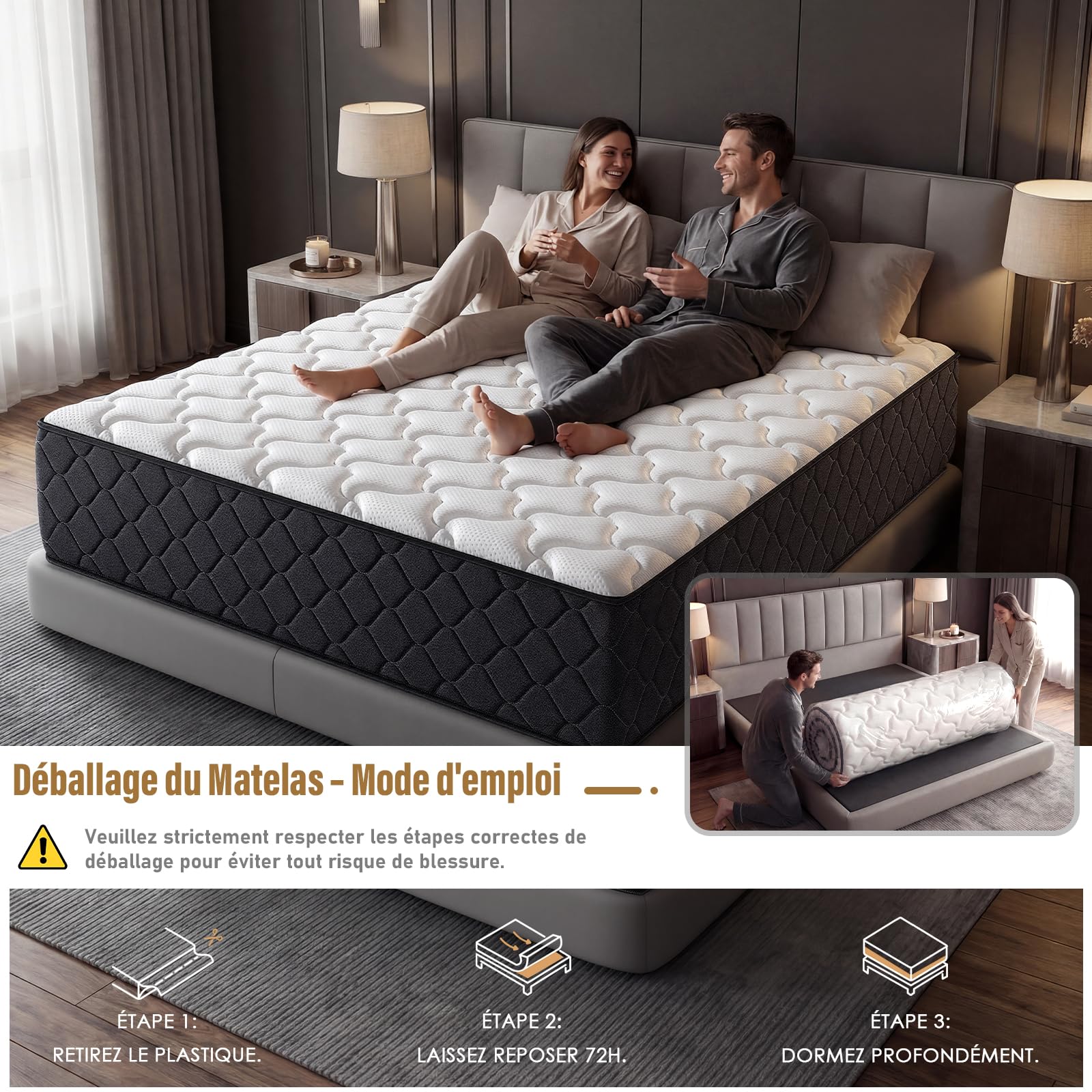 Stanew Matelas 90x190 | Épaisseur 22cm | Matelas en Mousse à Mémoire de Forme | Fermeté Moyenne & Soutien Parfait | Respirant | Anti-acariens | Matela 1 Personne | CertiPUR-US et Oeko-TEX