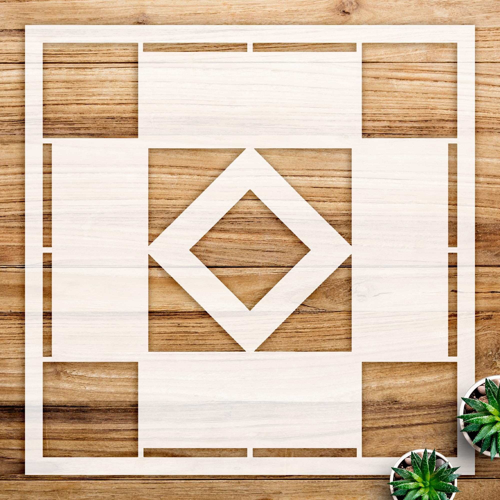 Block barn Quilt Stencil Pattern for Wood Signs and Home Decor, Reusable Mylar Template for DIY Craft Projects and Decorative Painting - Size A1 (23.4