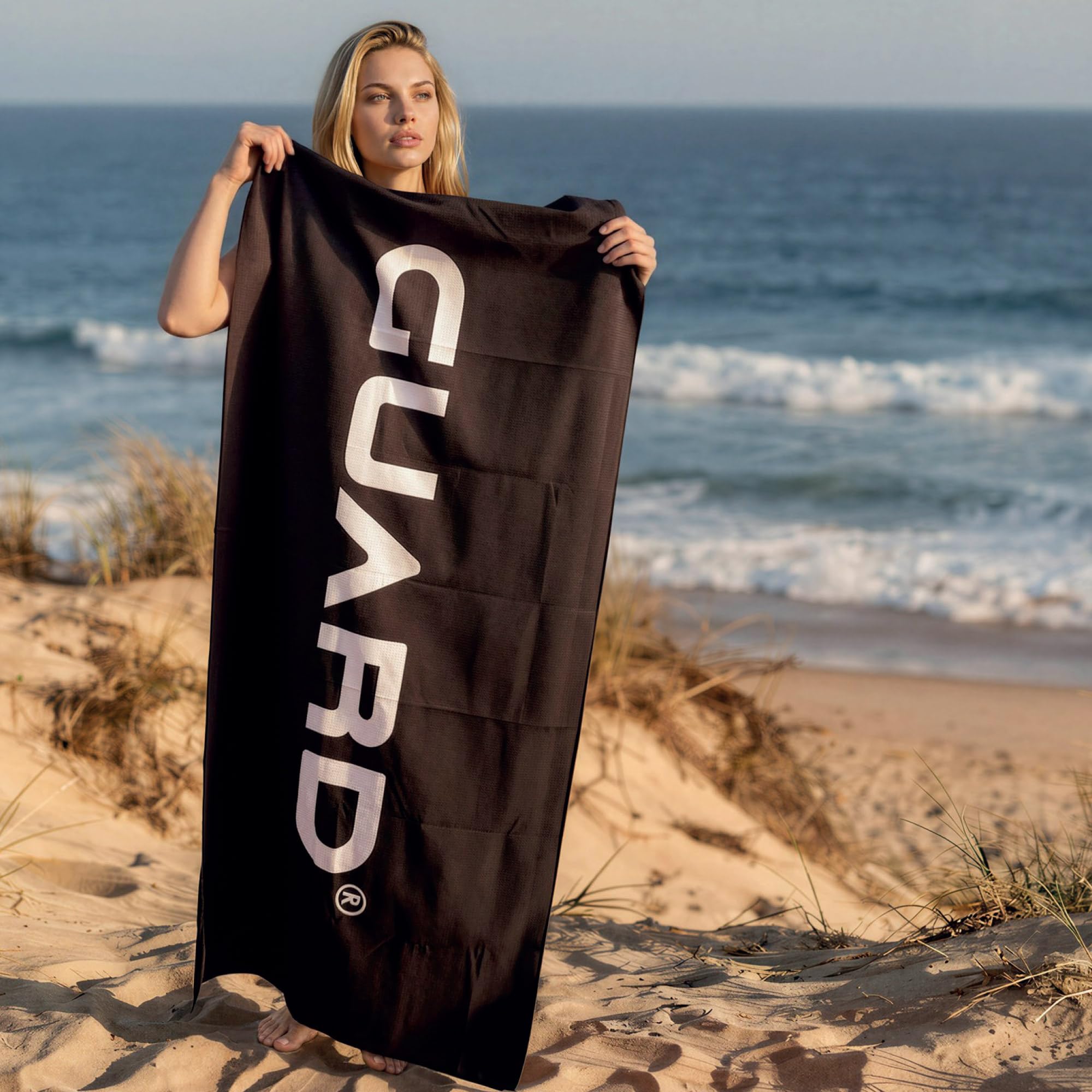 GUARD® KERNOW G.TOWEL grande telo mare in microfibra senza sabbia, 100% poliestere riciclato, ad asciugatura rapida, super assorbente, leggero asciugamano da viaggio per surf, nuoto, spiaggia