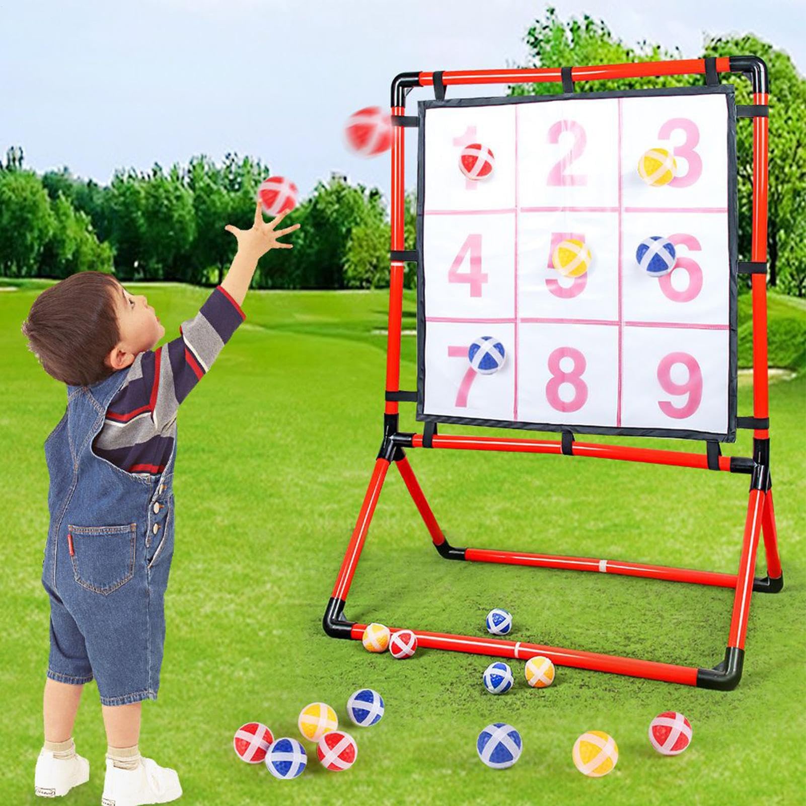 Juego de lanzamiento al blanco Juguete Educativo Portátil Interactivo | juego de lanzamiento de pelotas adhesivas al blanco para exterior Interior Exterior Adultos Familia Niños