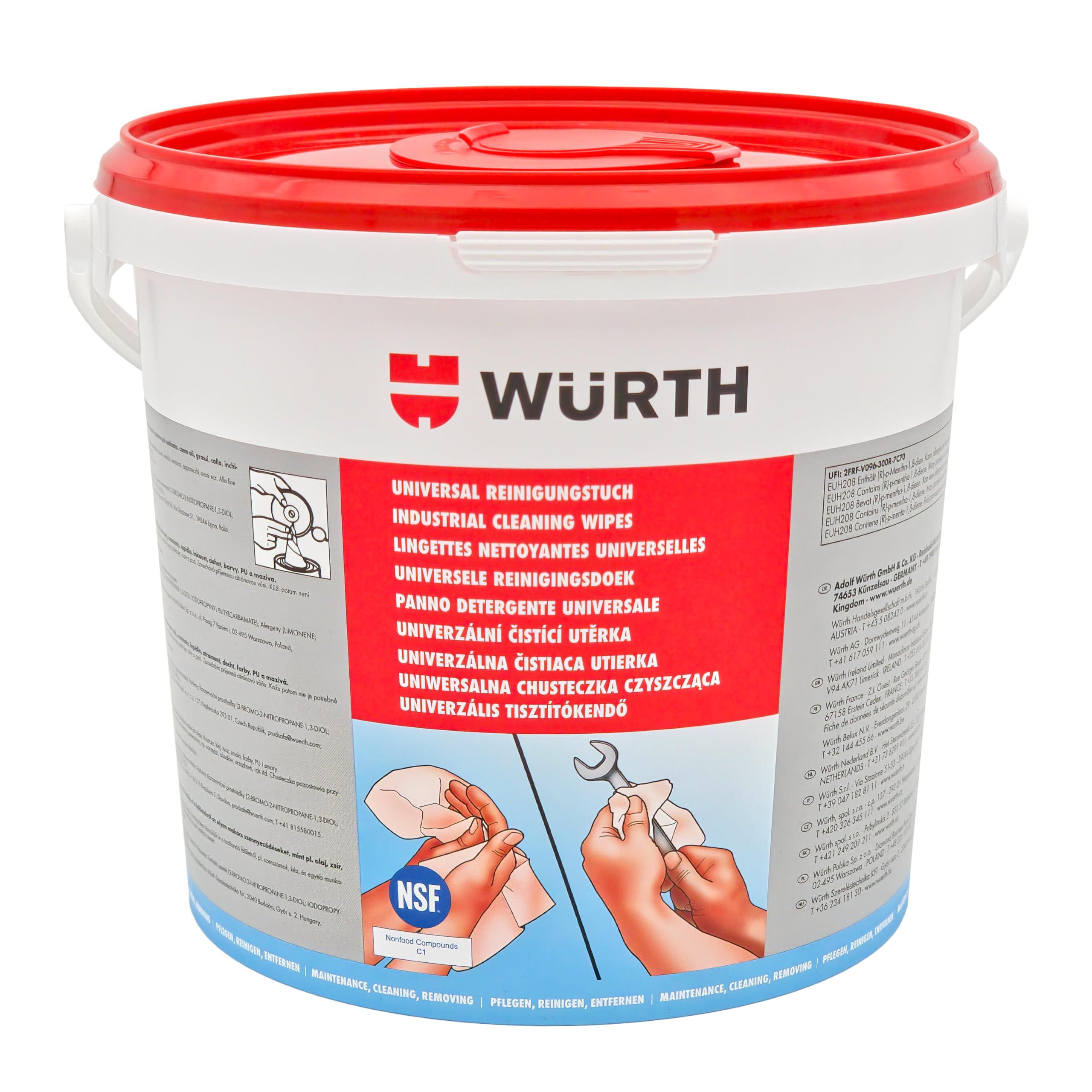 Würth 089090090 Universal Reinigungstücher 90 Stück, Blau