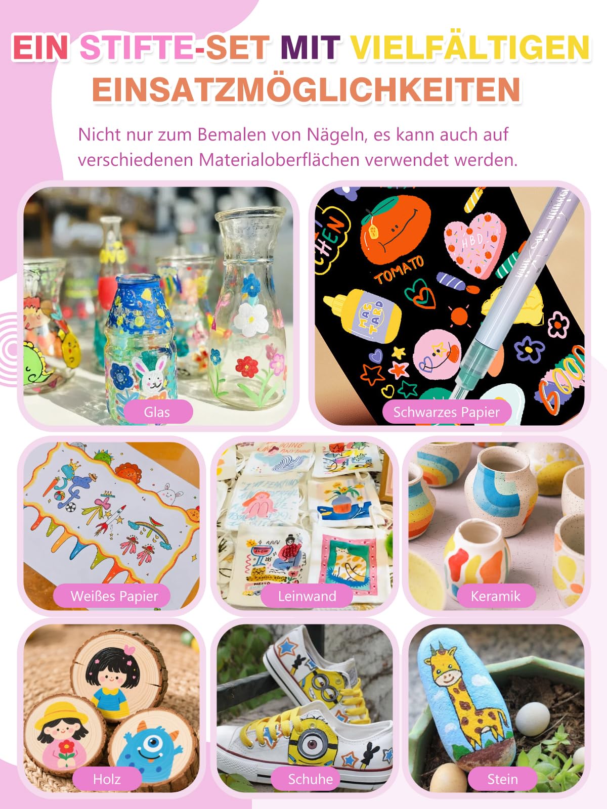 DealKits Nagellack Stifte Set, 12 Farben, Wasserfeste Nagelkunststift, Maniküre Werkzeuge, Graffiti-Punktierungsstift Pinsel für DIY Nagelkunst, Schönheit, Schmuck, Perfekt für Anfänger & Profis