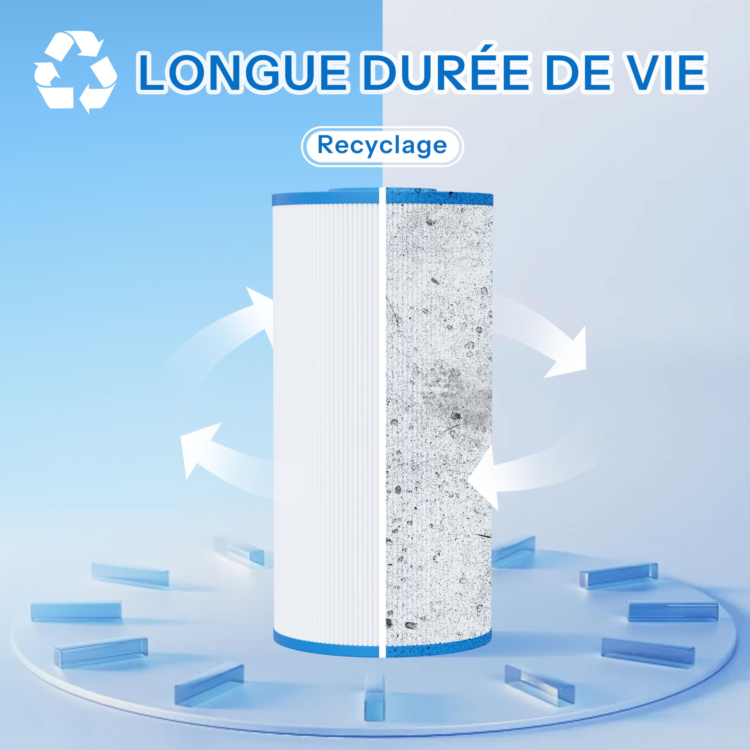 Cartouche Filtrante Piscine Compatible avec Emaux® CF50, 1PCS | Remplace Emaux CF50, Poolex PF-NFX050CT