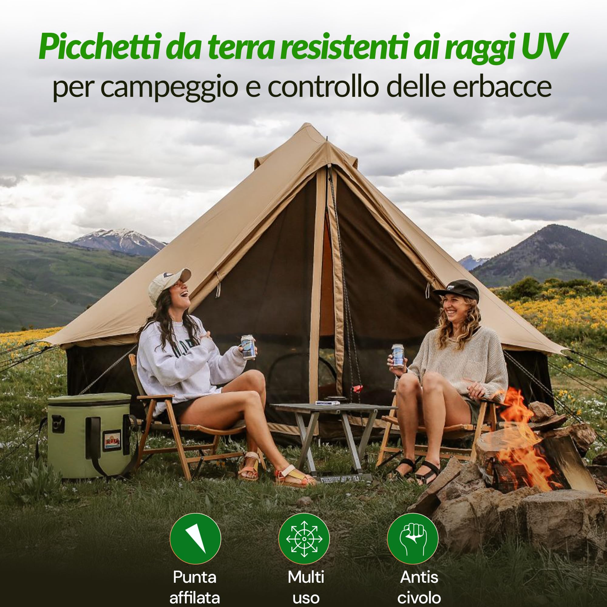 GARDENIX 100 pezzi TerraPEG, ancoraggio da per giardino per tessuto, Extra Forte