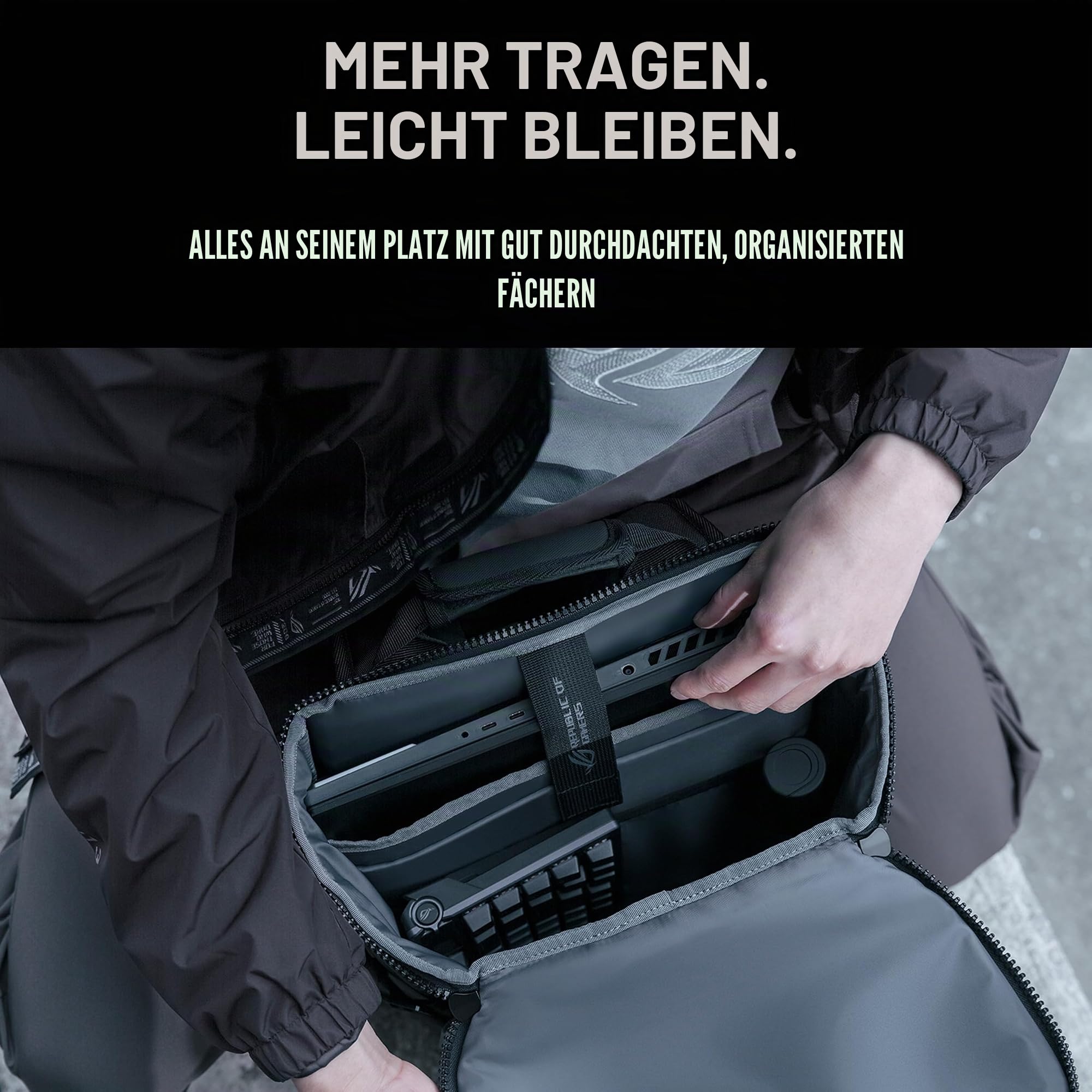 ASUS ROG Ranger Backpack BP2701 | Laptop Rucksack für Gaming Laptops bis zu 18 Zoll | 24L Volumen | wasserabweisend | robust und leicht | Black
