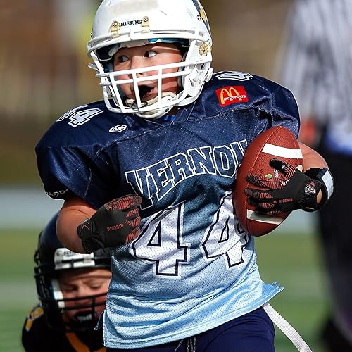 Miniatura 6 de NICEWIN Guantes de fútbol para jóvenes y receptores para niños, Negro