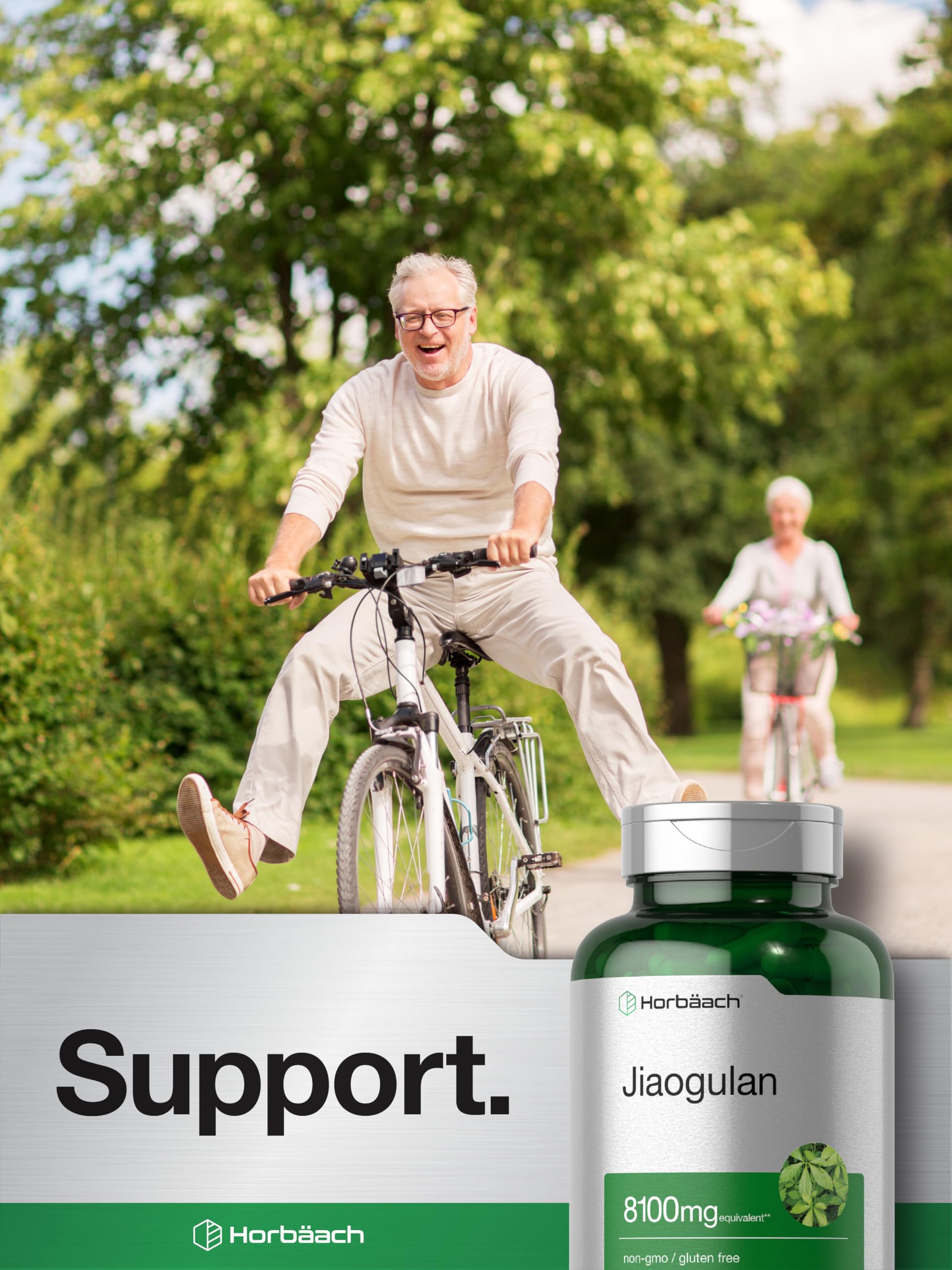 Horbäach Jiaogulan Capsules | 8100 mg | 120 Count | Gynostemma Pentaphyllum Herbal Extract | Stamina and Endurance Supplement | Non-GMO, Gluten Free