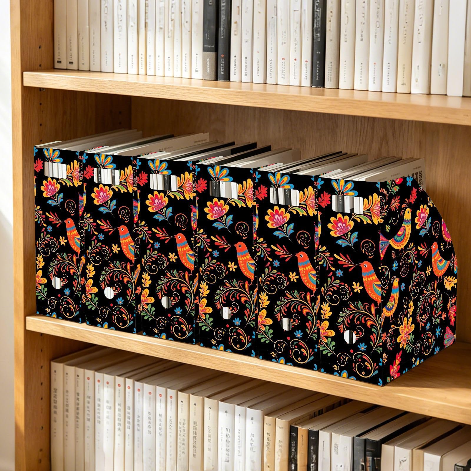 Aesthetic Bird Zeitschriftenhalter mit aufrechter Aufbewahrung, Schwarz