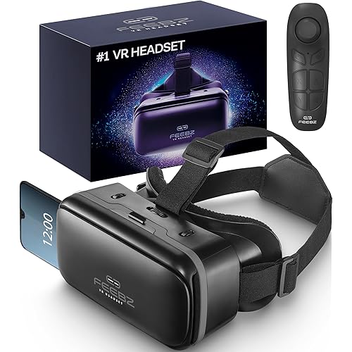 FEEBZ 3D VR Headset for Kids 2.0 + Android Remote - for iPhone & Android Phones | with 3D VR Videos & Apps Links | Virtual Reality Goggles Set for Beginners