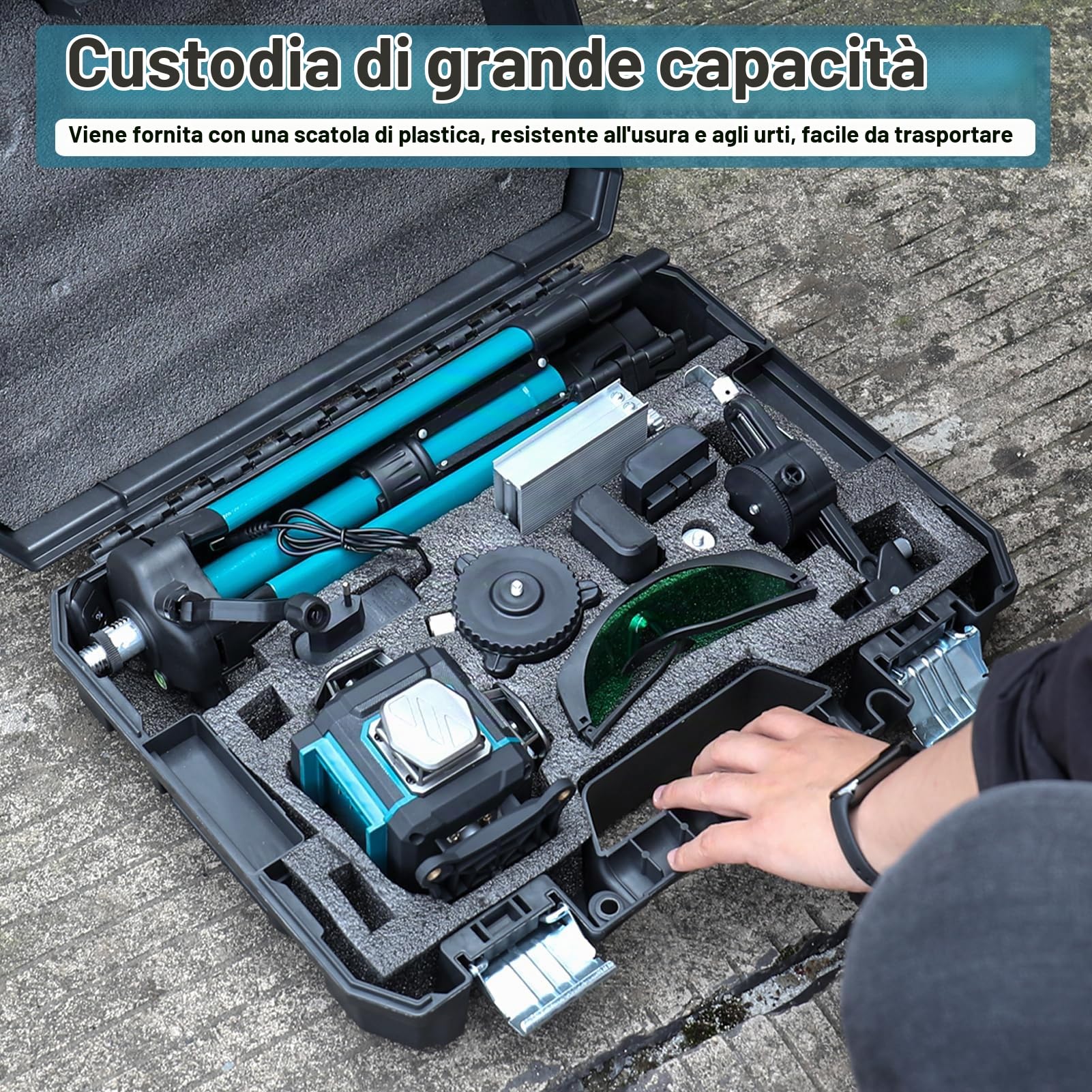Multifunzione 16 linee Livello laser 3° Macchina autolivellante Batteria al litio ricaricabile Strumento di livellamento Adesivo da parete a terra omnidirezionale Strumenti impermeabili