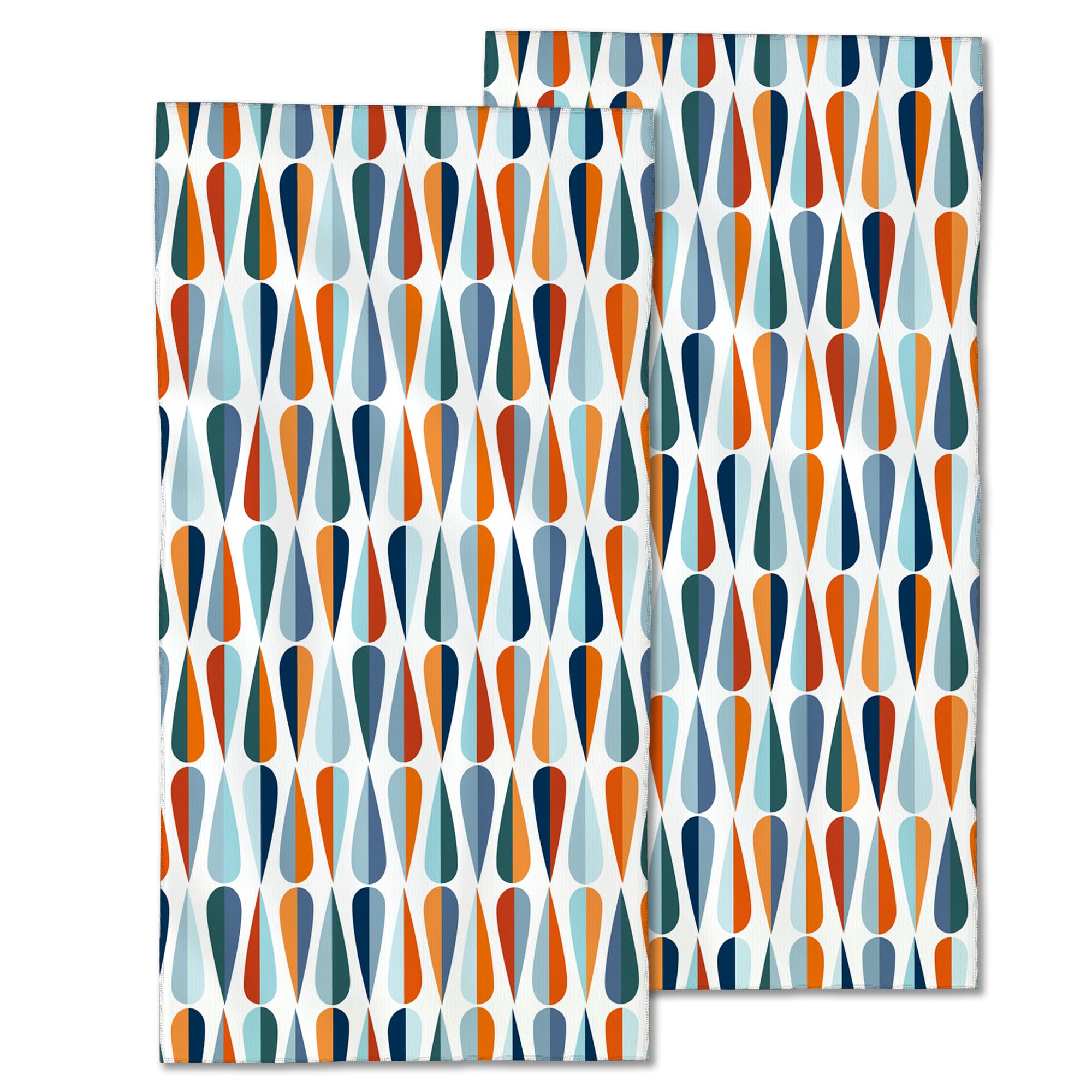 CXULIN 2 Pack Hand Towels for Bath,Retro Boho Drop Shapes Decorative Towels Highly Absorbent Soft Towels for Bathroom Beach Kitchen Spa Gym Face Towel