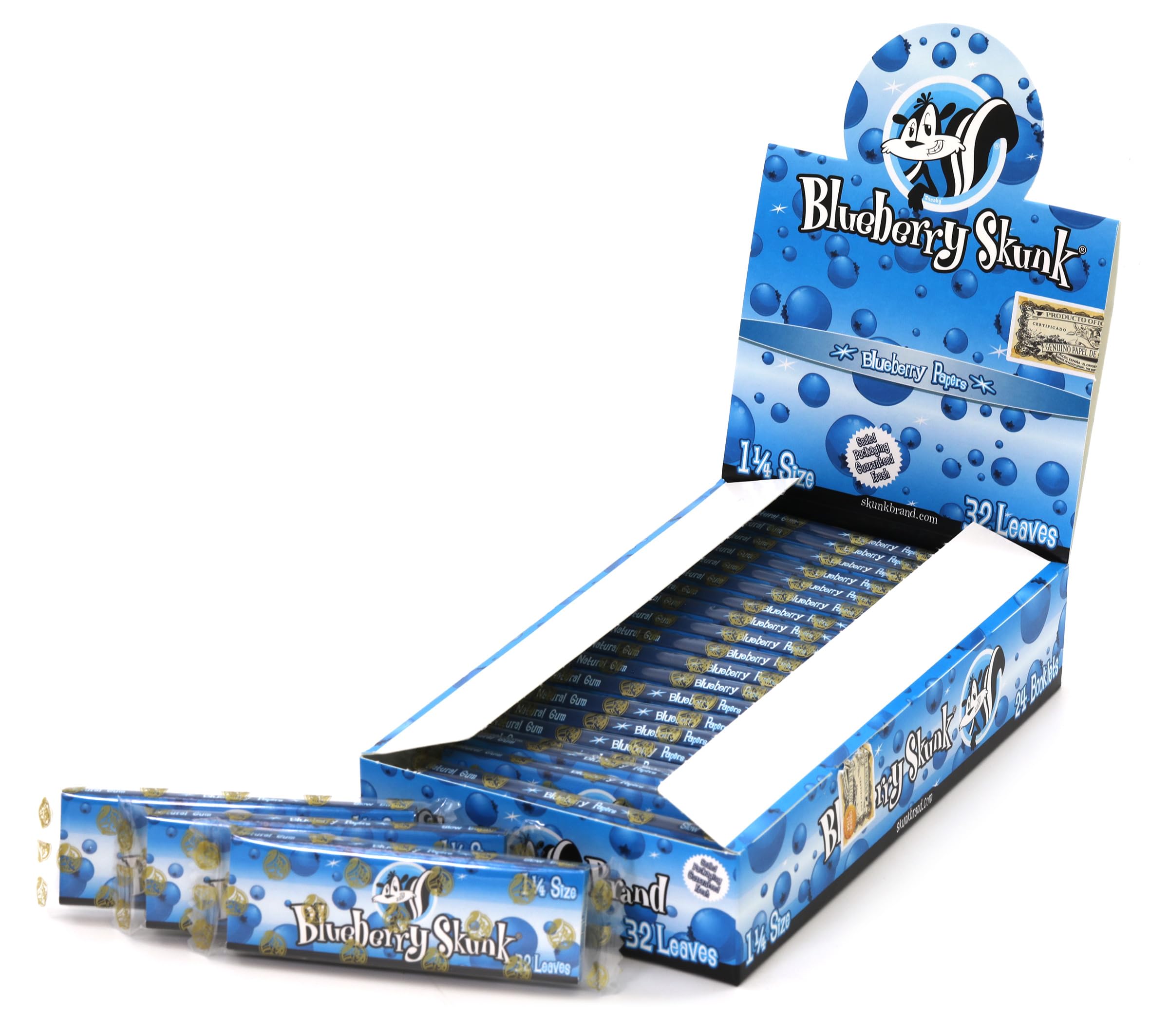 Skunk Brand Rolling Papers Blueberry 1 1/4 24ct Box