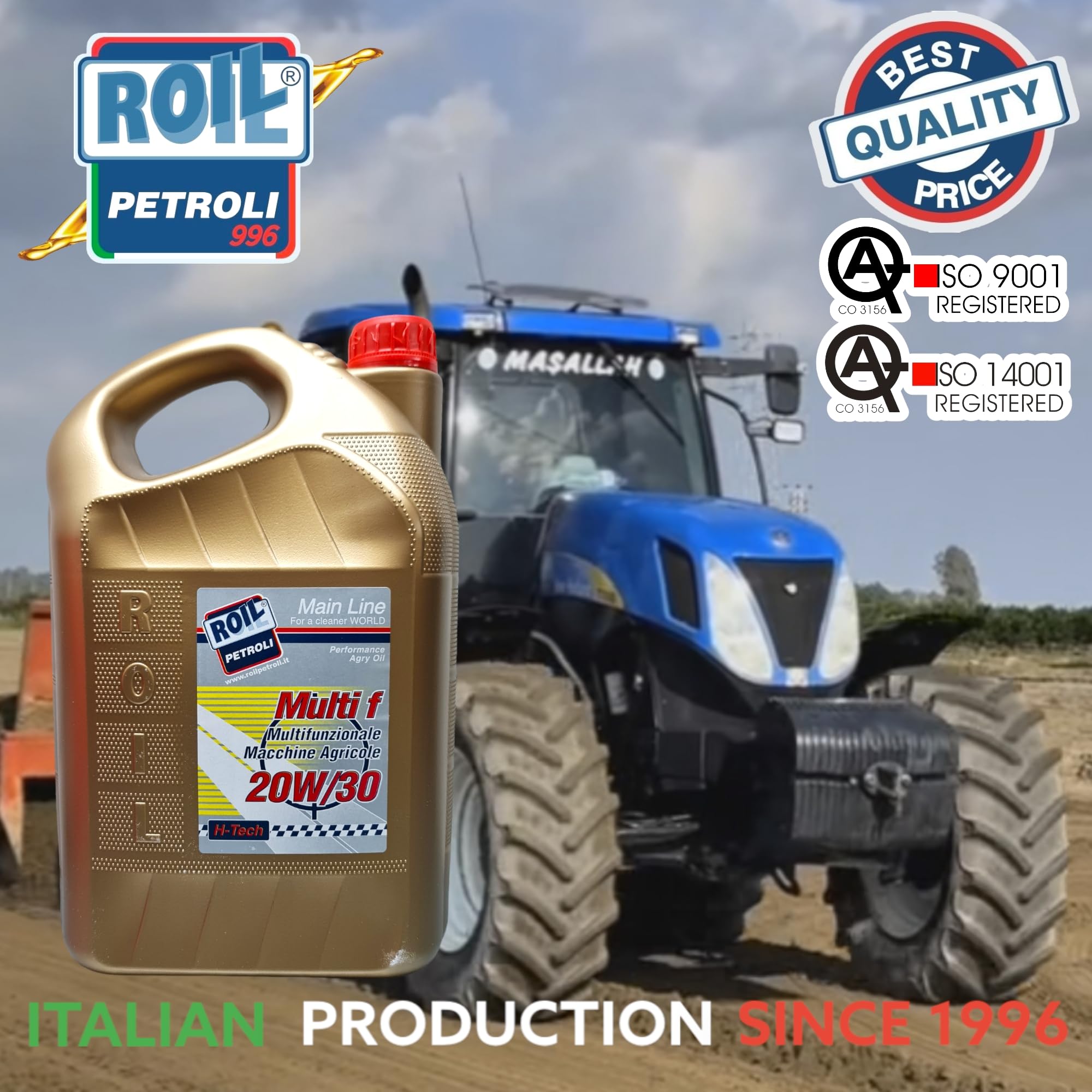 5 Litri di Roil Multi F 20W/30 - Olio Multifunzione per TRATTORI, Macchine AGRICOLE, Attrezzi da Giardinaggio