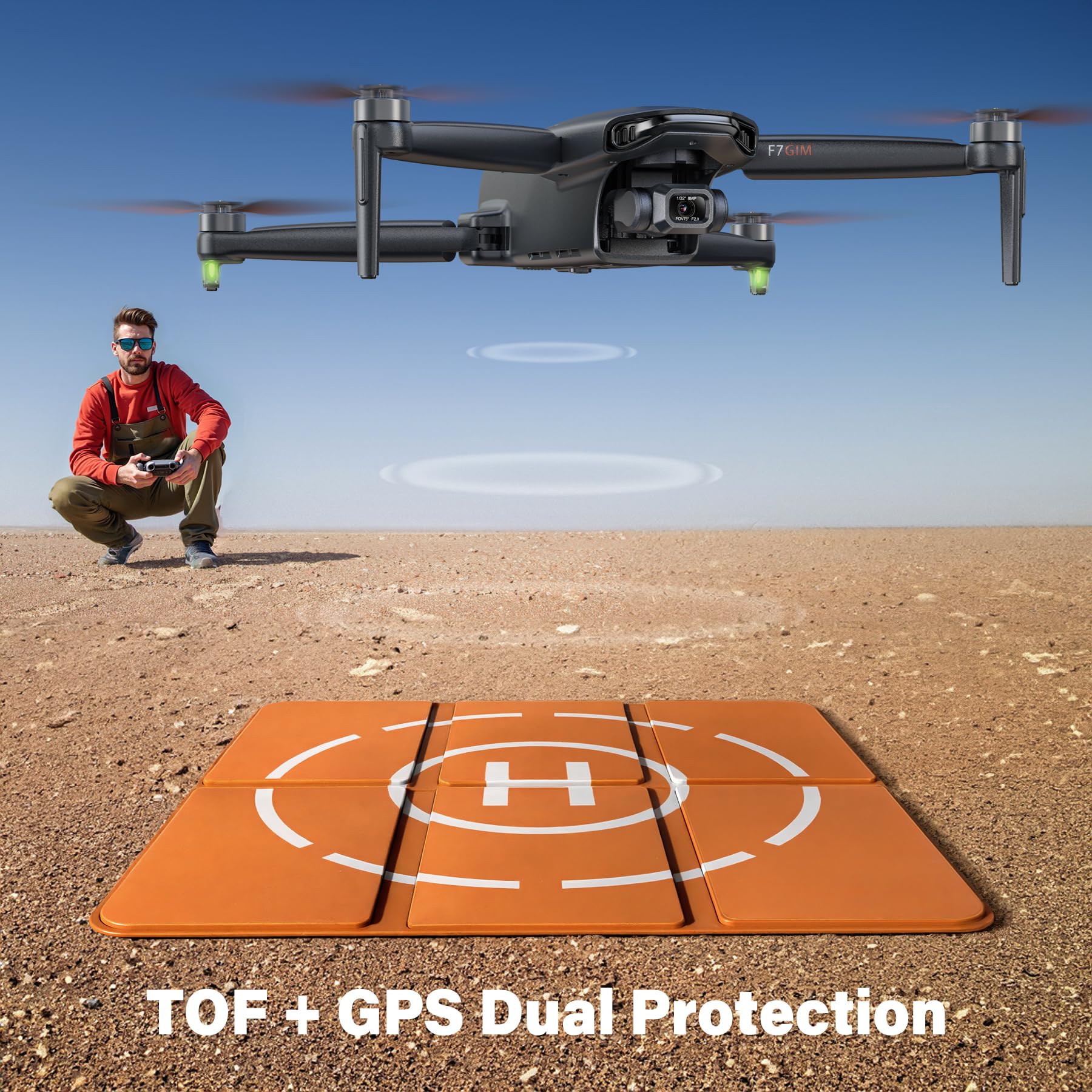 Bwine F7GIM Pro Drone with 6K UHD Camera, 3-Axis Brushless Gimbal, 4K/30fps Video, GPS Smart Control for Adults and Beginner, Plus 70Mins Flight Time, 10000Ft FPV Digital Transmission and TOF Safety Support