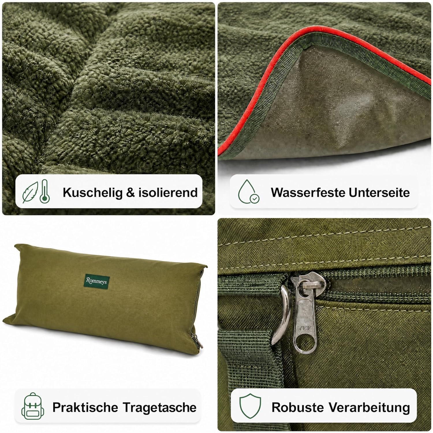 Romneys Outdoor Travelbed Voyager für Hunde | 70 x 100 cm | Praktischer Reisedecke mit Tasche | Wasserfeste Unterseite | Weiche und kuschelige Innenseite