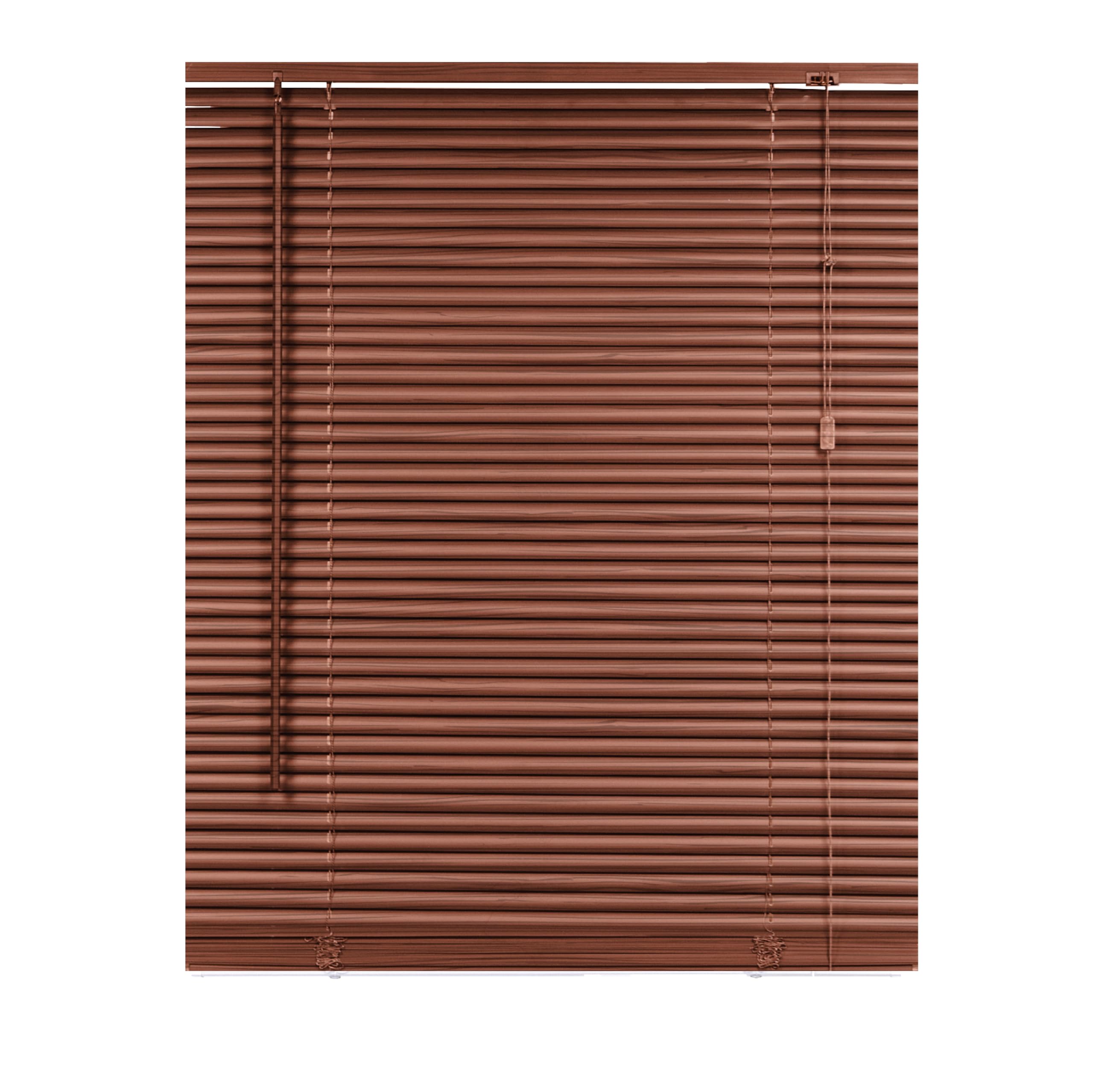 REHAN & CO PVC Wooden Grain Effect Venetian Blinds 25mm Slats with Metal Headrail and Fittings - Made to Measure Wood Effect Windows Blind, Easy Fit Child Safe (Walnut, 210W x 150H cm)