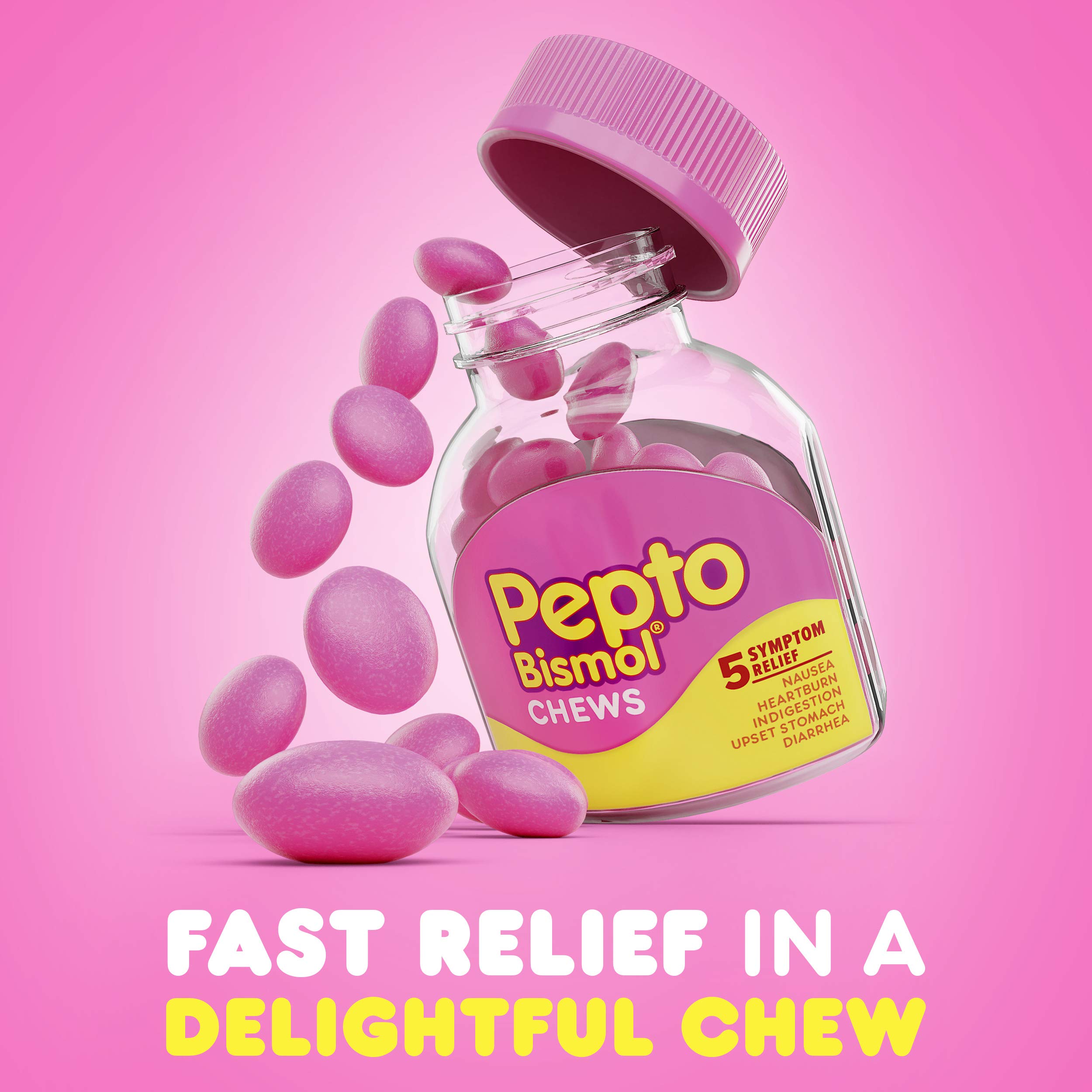 Pepto Bismol Chews, Upset Stomach Relief, Bismuth Subsalicylate, Multi
