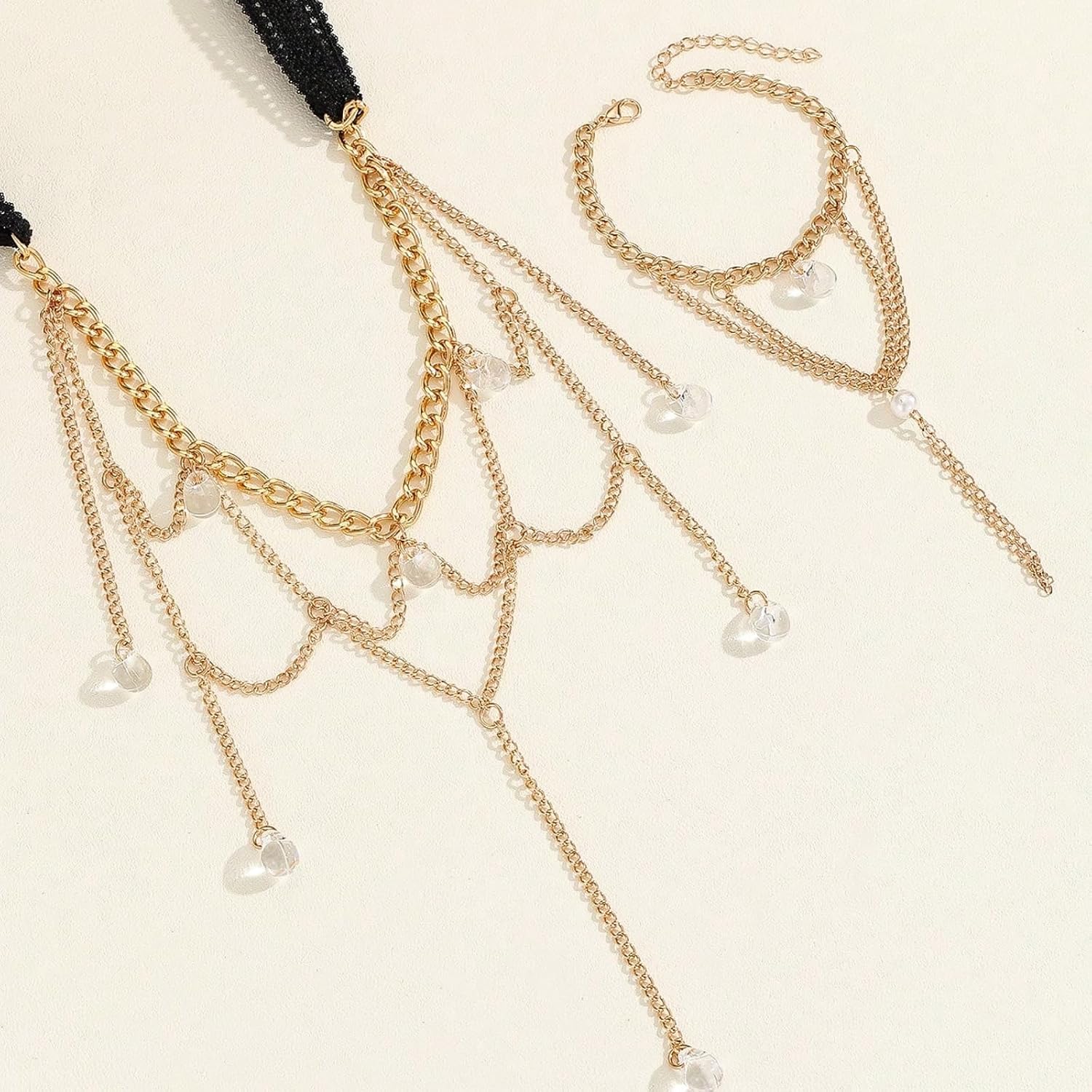 Thigh Chain Jewelry for Women Sexy Body Jewelry Leg Chain Black Punk Leg Chains Halloween Jewellery for Women Gothic Accessories