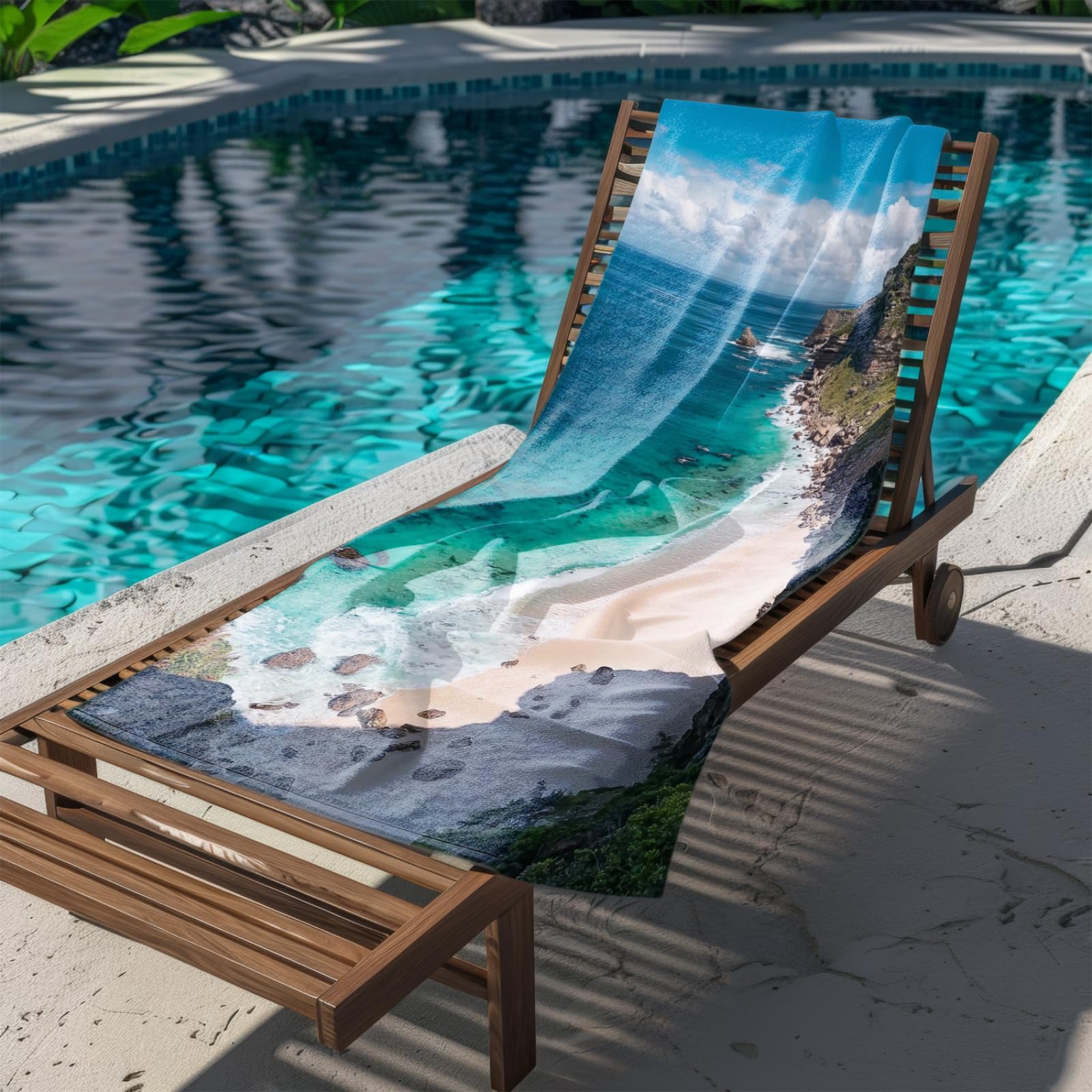 Genérico Toalla Playa Grande Mar Verde Microfibra Secado Rápido Oversize Toalla Sin Arena Súper Ligera Piscina Camping Picnic Yoga Gimnasio Y Deportes Viaje