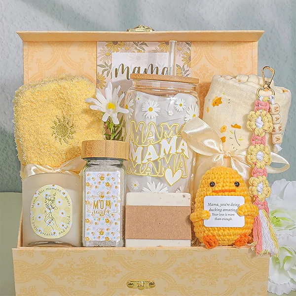 New Mom Gifts,Pregnancy Gifts for Expecting Moms To Be,9pcs New Mom Care Package,Postpartum Gift,First-Time Moms Basket
