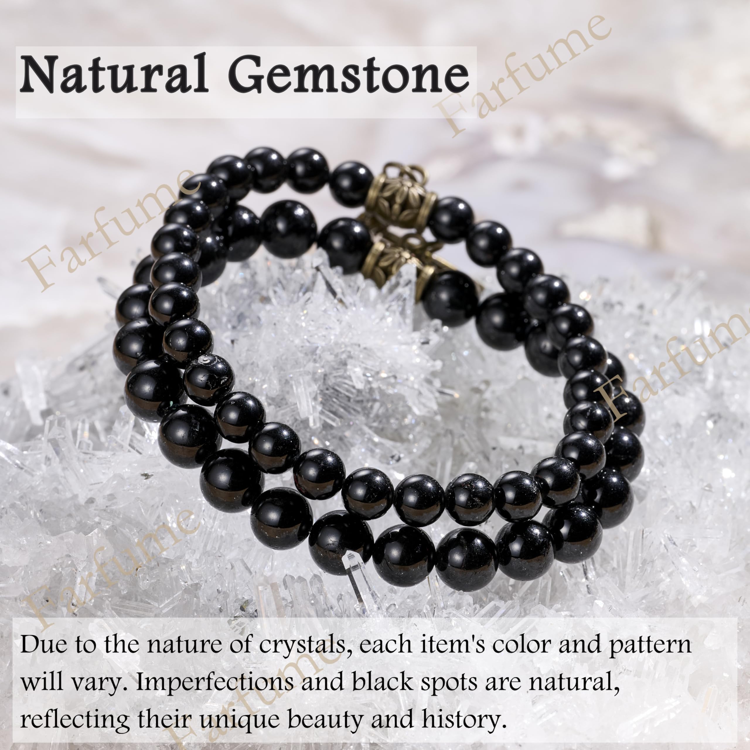 Farfume Braccialetti Chakra da donna - Bracciale con cristalli di pietre curative per donna Bracciale con pietre preziose naturali - Un set di braccialetti con doppia perla