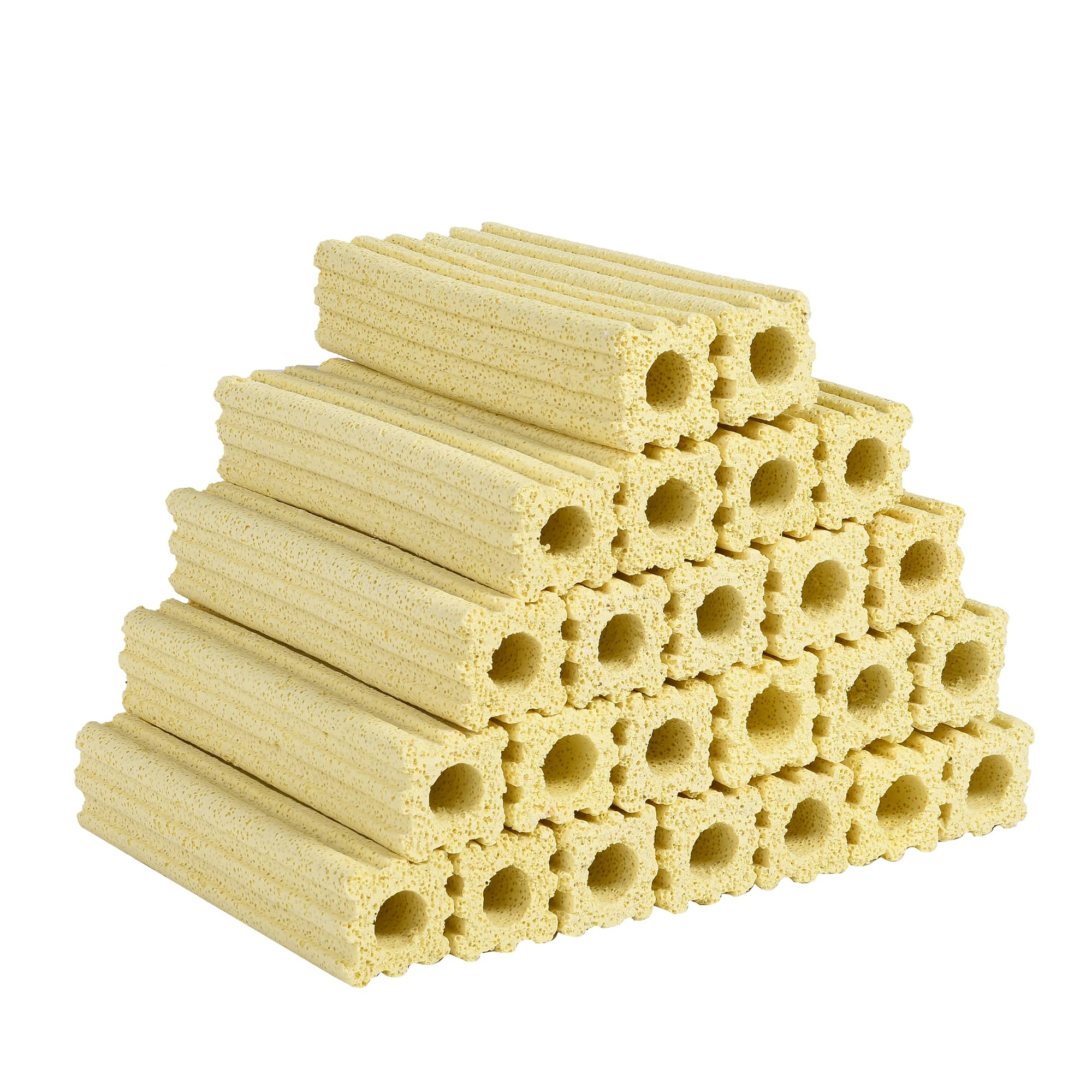 AFACYGN 24pcs 6.1 Inch Aquarium Ceramic Bio Filter Media,Ceramic Bio Media Blocks for Fish Tank and Koi Pond