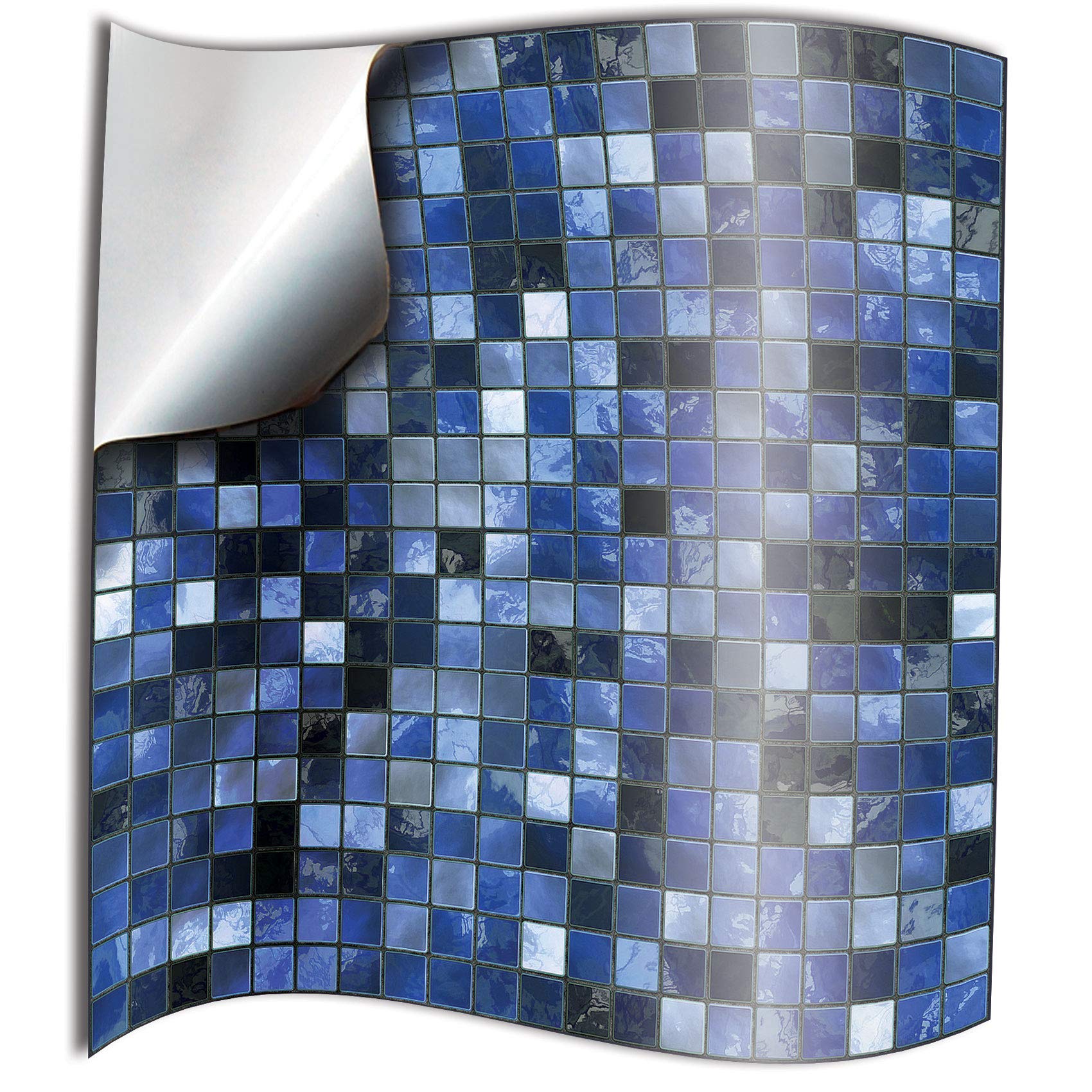 Tile Style Decals Blue Kitchen Bathroom Tile Stickers Transfers Flat Printed Covers For 6 X 6 Inch 15 X 15Cm Tiles Stick On Wall Peel N Stick Tiles (6X6” - 48 Individual Stickers, )