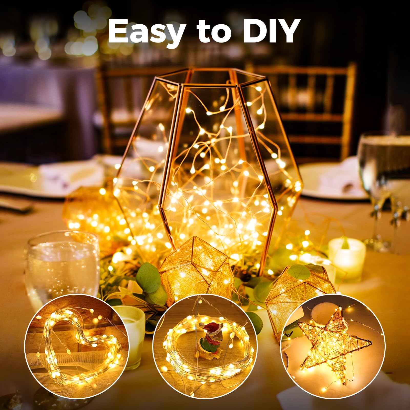 Confezione Da 2 Luci A Batteria, 10 Metri, 100 LED, Con Telecomando E Timer, 8 Modalità, Impermeabili, Per Interni/esterni. Ideali Per Natale, Giardino, Camere. - 3