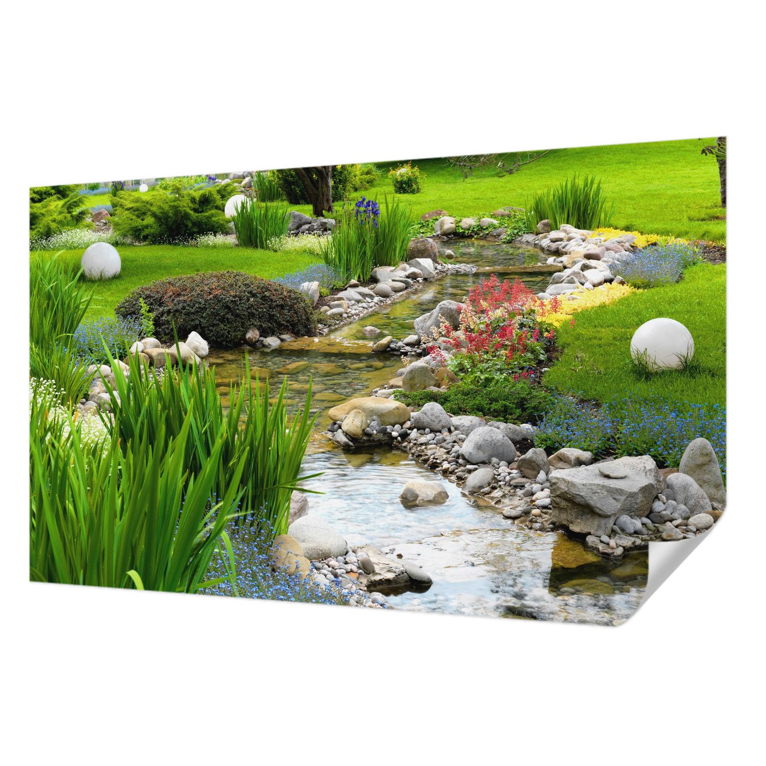 Papier peint photo autocollant 416x254 cm Tulup au motif de jardin idyllique pour salon