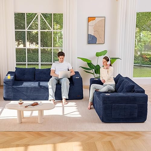 Miniatura 53 de MAXYOYO Sofá modular de 104 pulgadas con diván en forma de L, moderno sofá deshuesado para sala de estar, sofá en una caja, sofá cama de gran tamaño