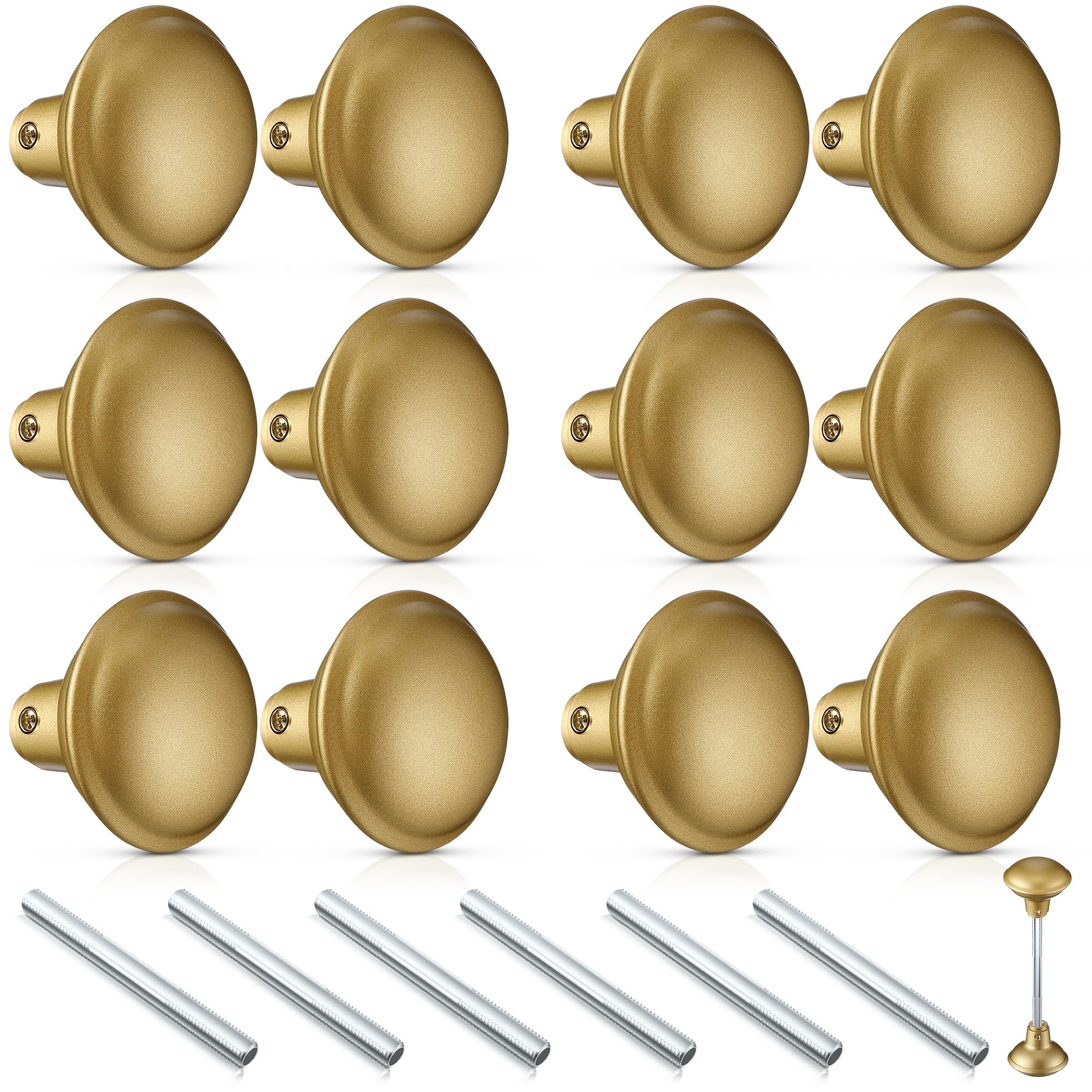 Remplacer poignée de porte usée avec ce lot de 6 boutons dorés vintage 5,6cm