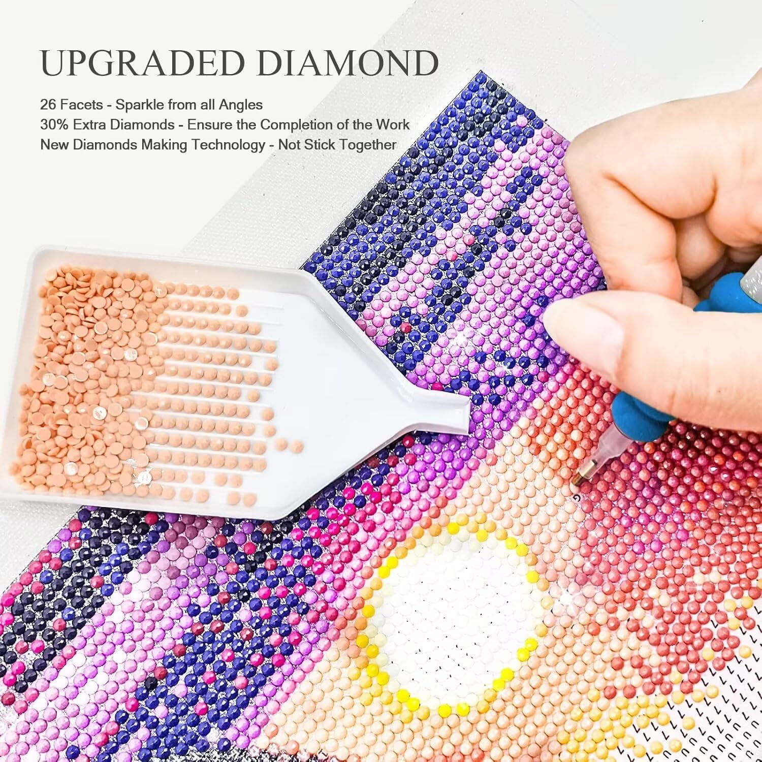 Zestaw 4 diamentów do malowania diamentami dla dorosłych, 5D DIY rzeźbienie Zen zestawy do malowania diamentami, okrągły diament kryształ dziecko początkujący zestaw mozaiki do haftu artystycznego do