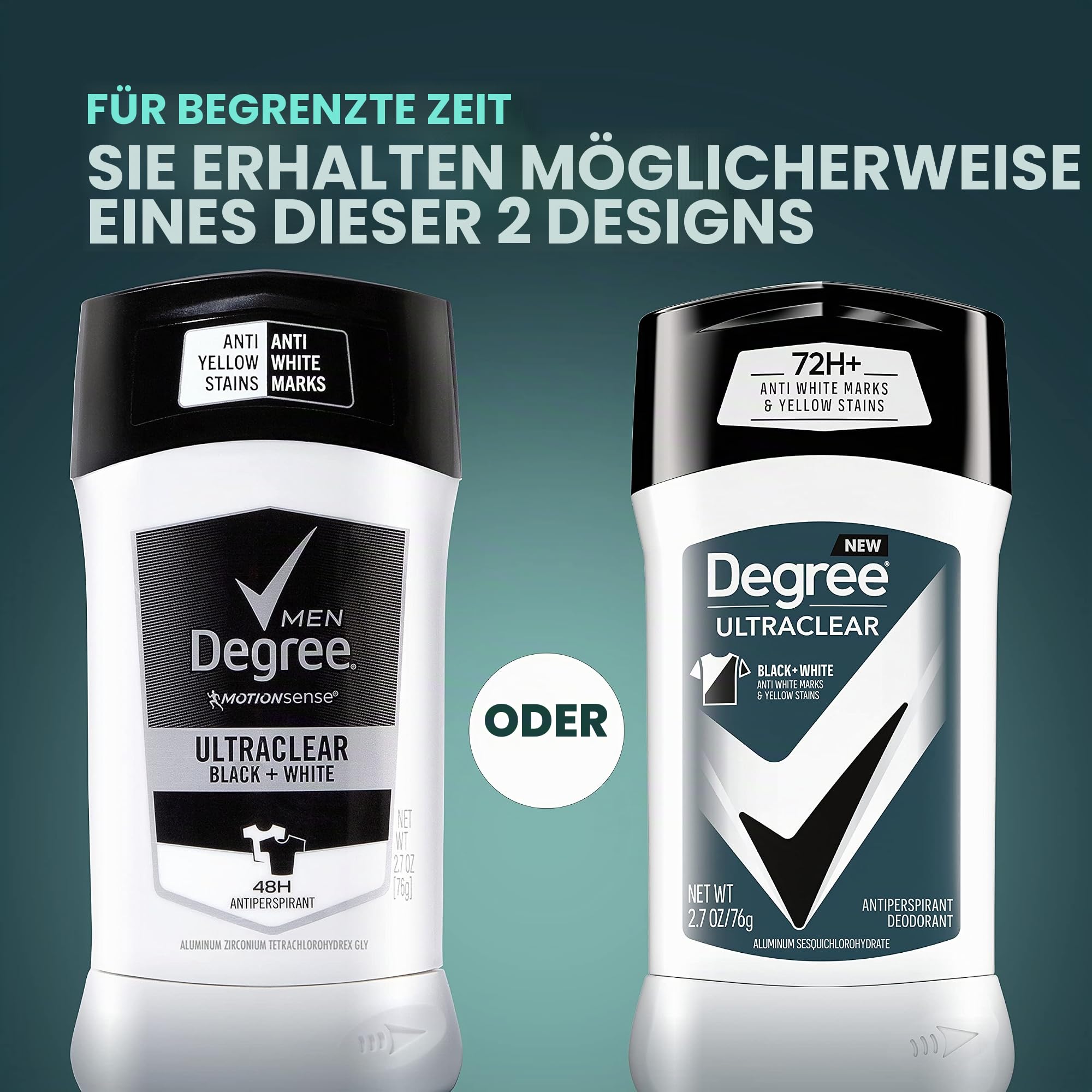 Degree Men MotionSense UltraClear Black+White Antiperspirant Deodorant Stick 2.7 oz 4 ct